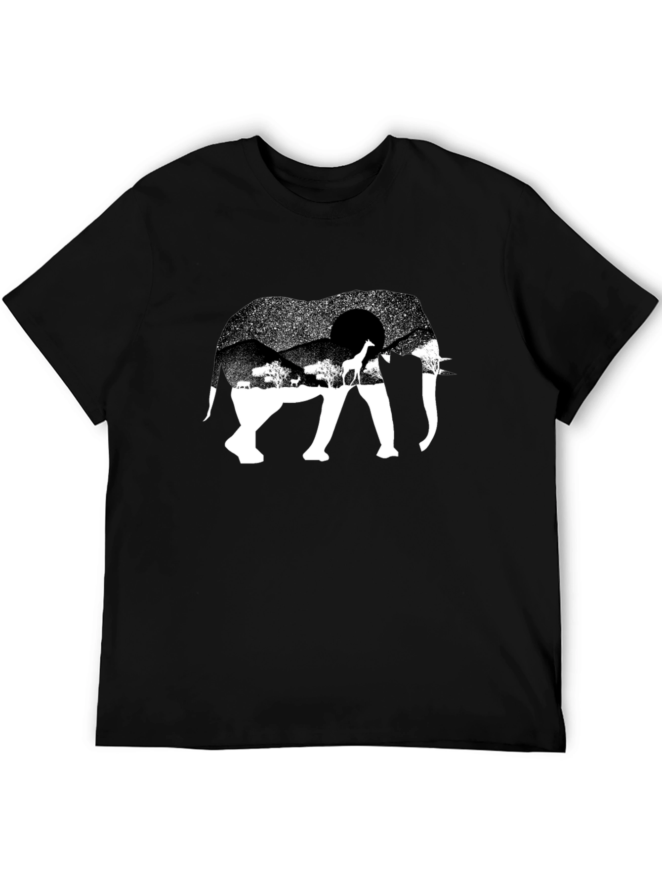 Elephant Safari Graphic Tee - Black