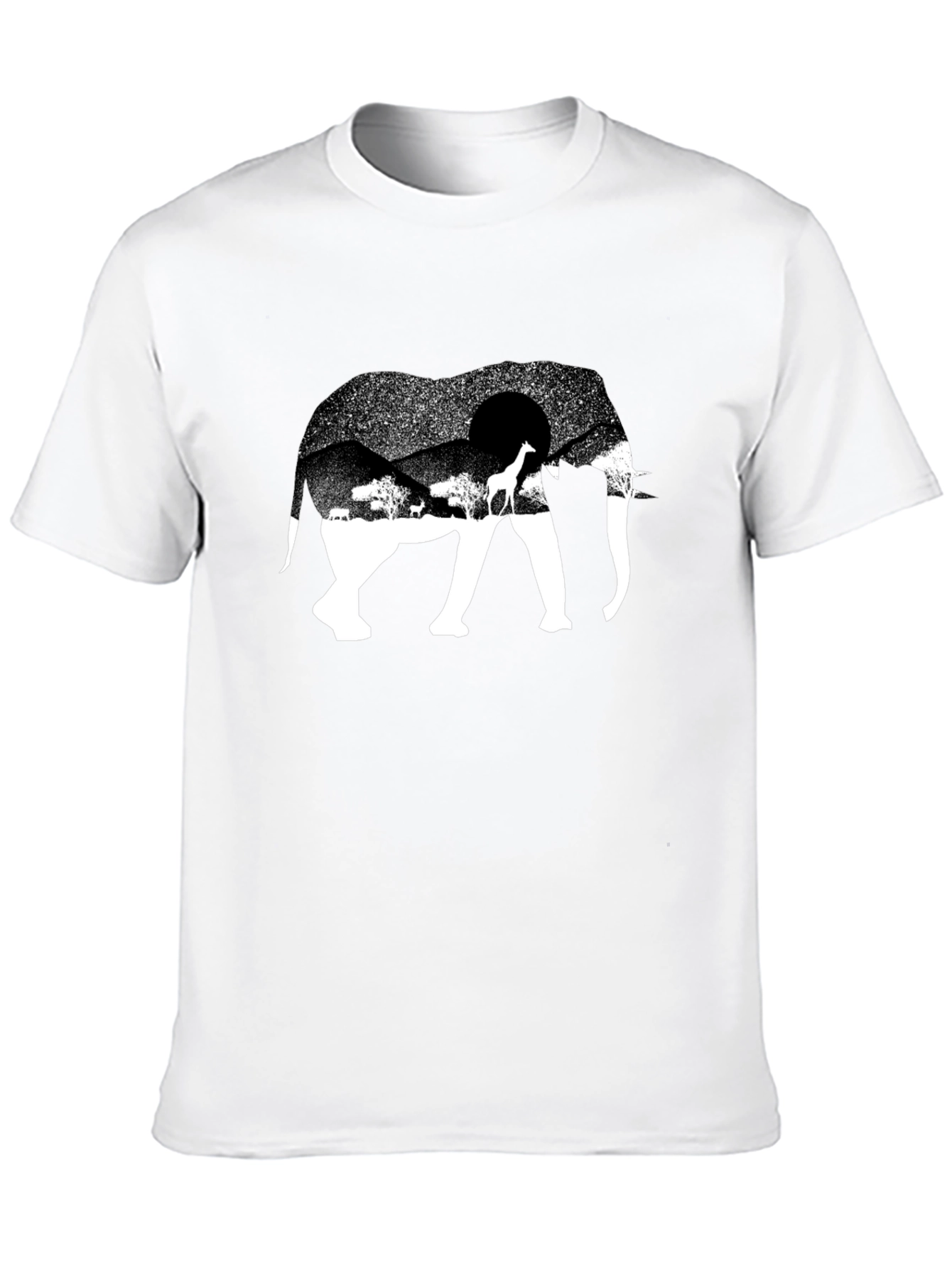 Elephant Safari Graphic Tee - Black