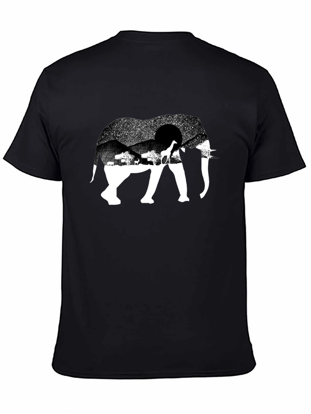 Elephant Safari Graphic Tee - Black
