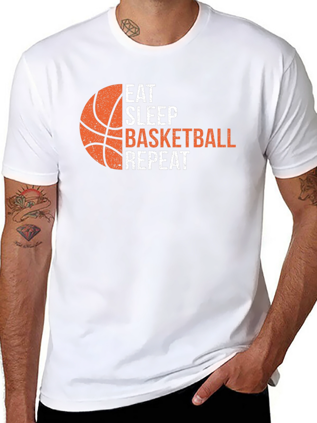 Eat Sleep Basketball Repeat Graphic Tee
