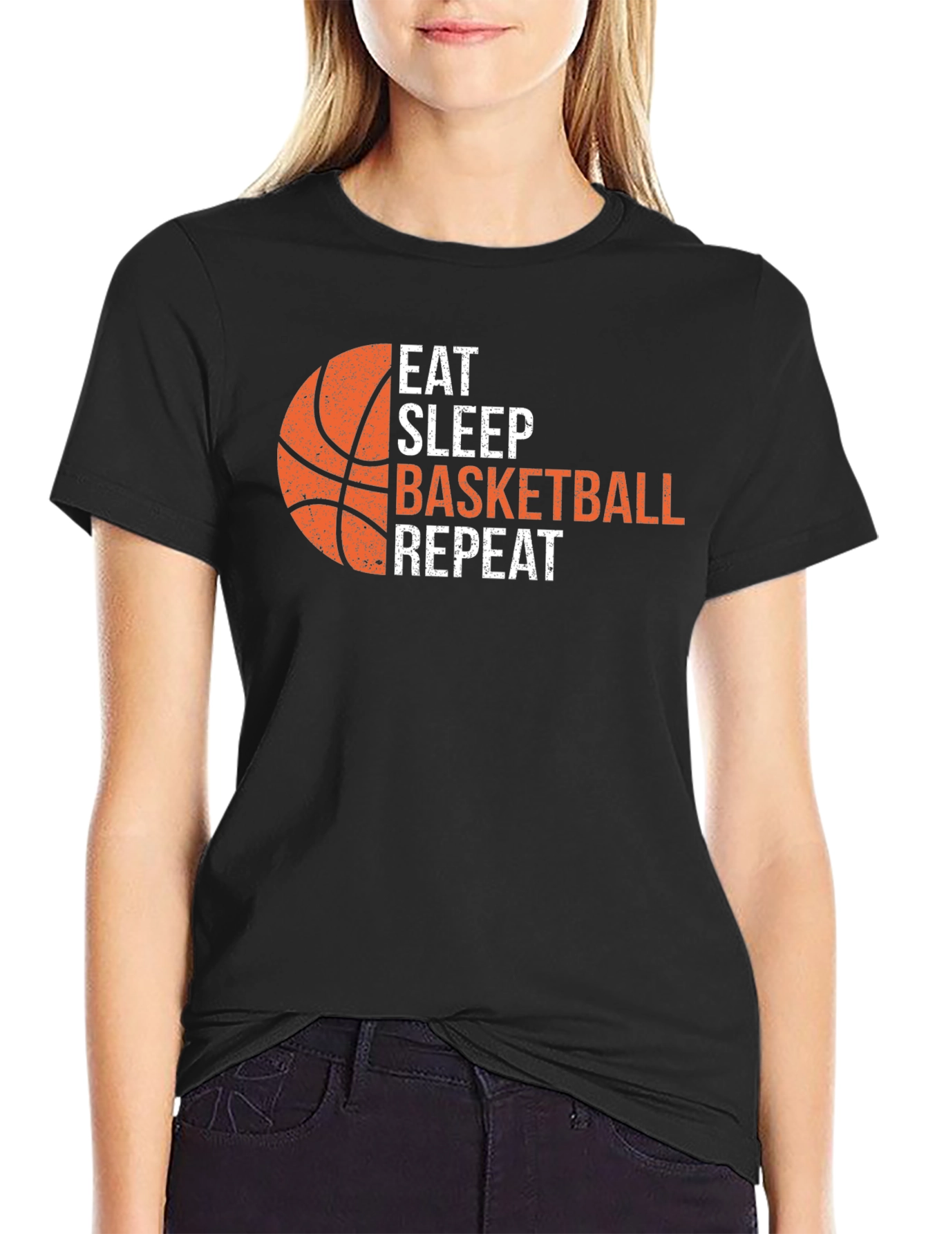 Eat Sleep Basketball Repeat Graphic Tee