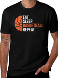 Eat Sleep Basketball Repeat Graphic Tee