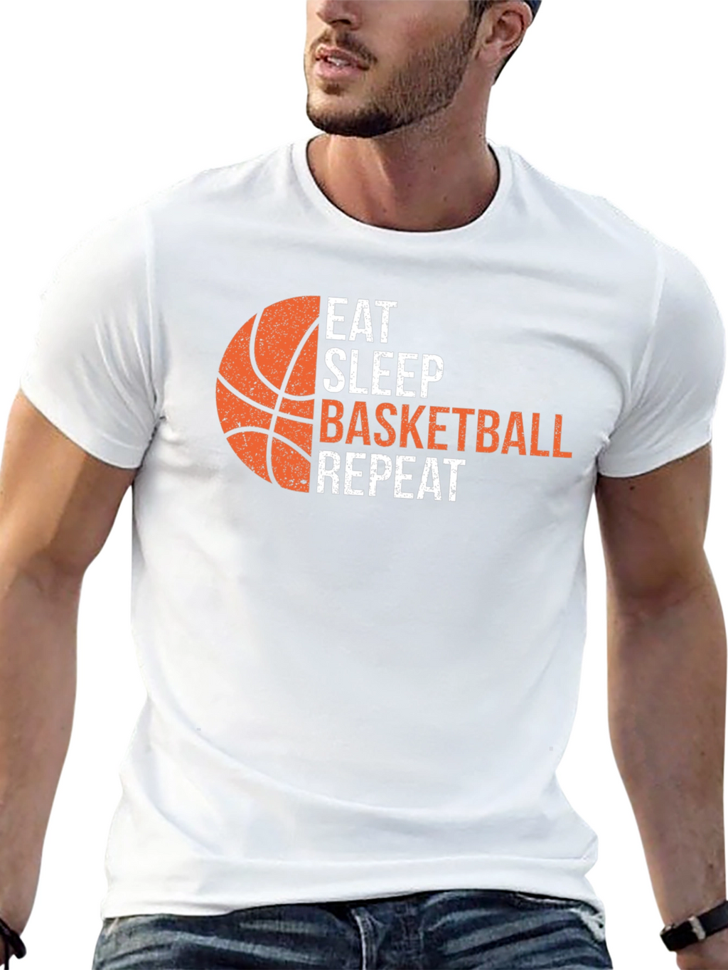 Eat Sleep Basketball Repeat Graphic Tee