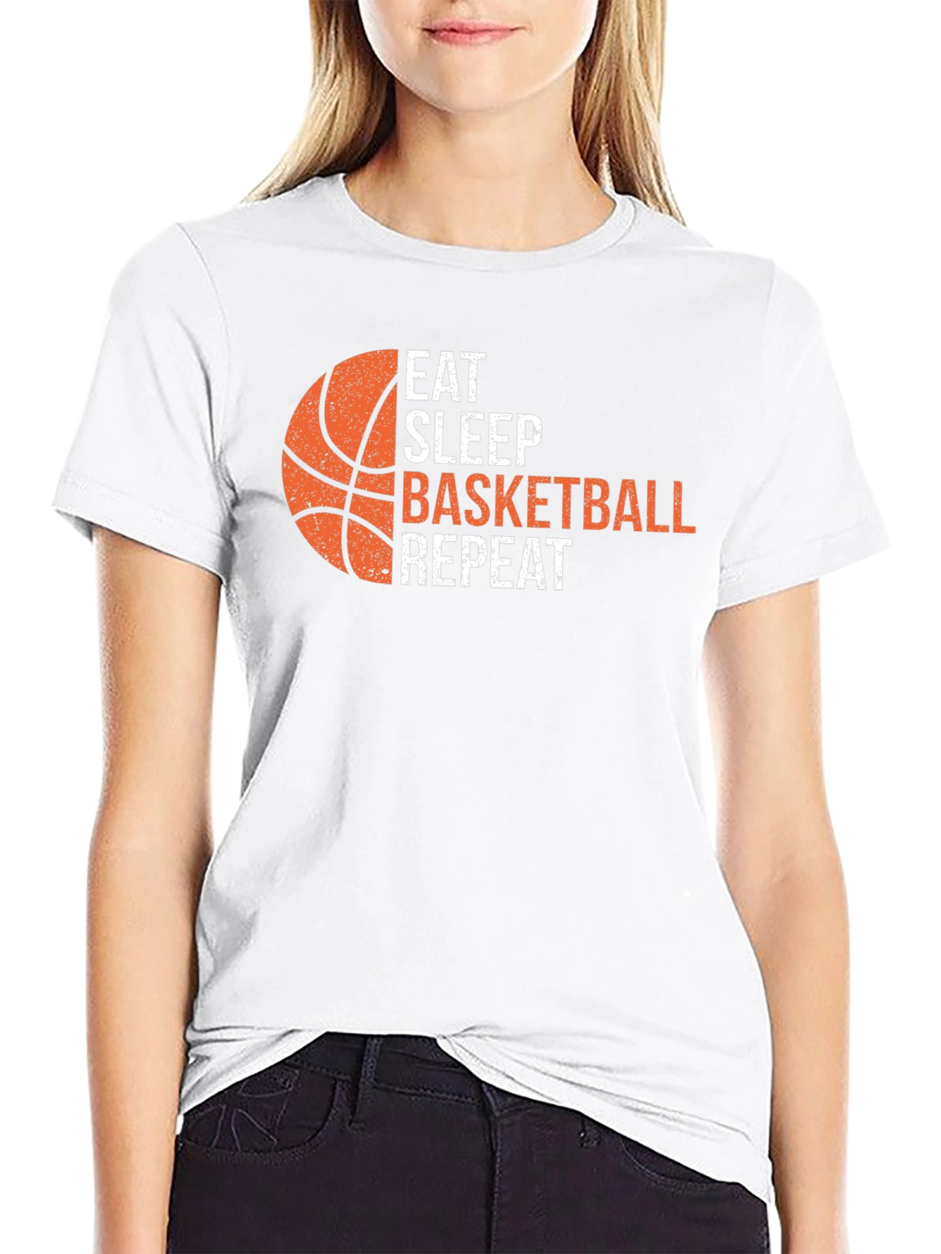 Eat Sleep Basketball Repeat Graphic Tee