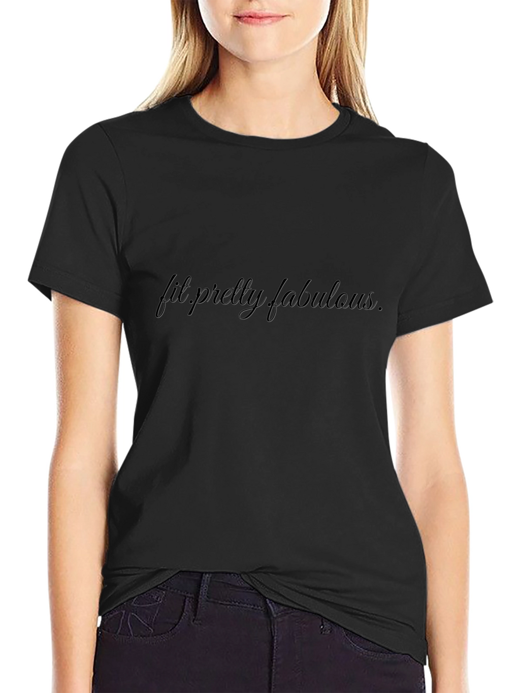 Fit Pretty Fabulous Black Tee