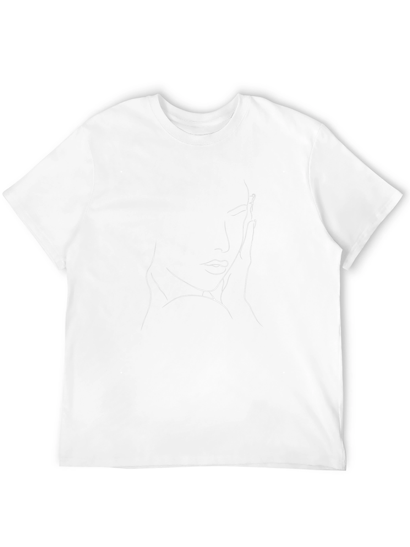 Abstract Line Art Womans Face Black T-Shirt