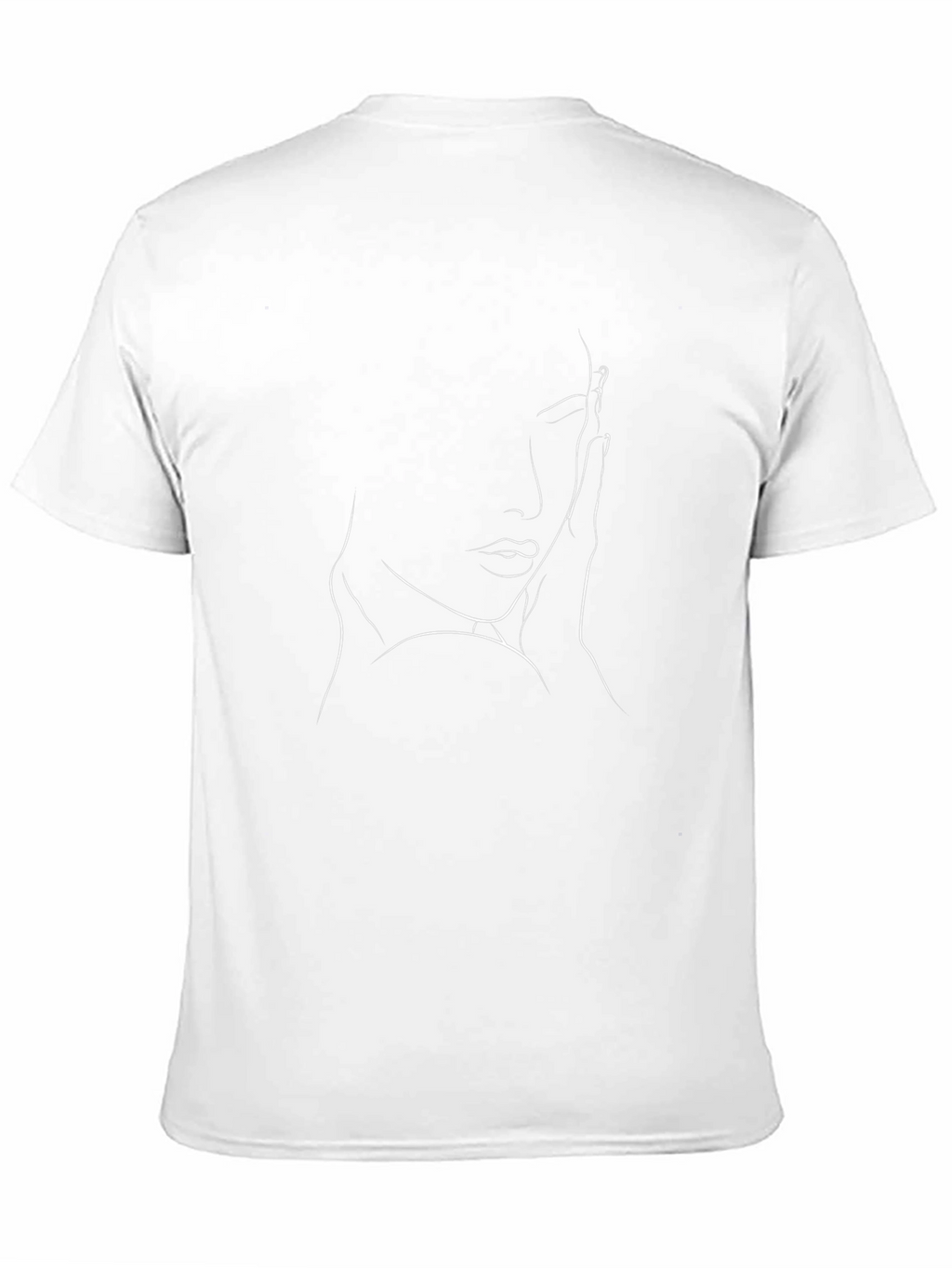 Abstract Line Art Womans Face Black T-Shirt