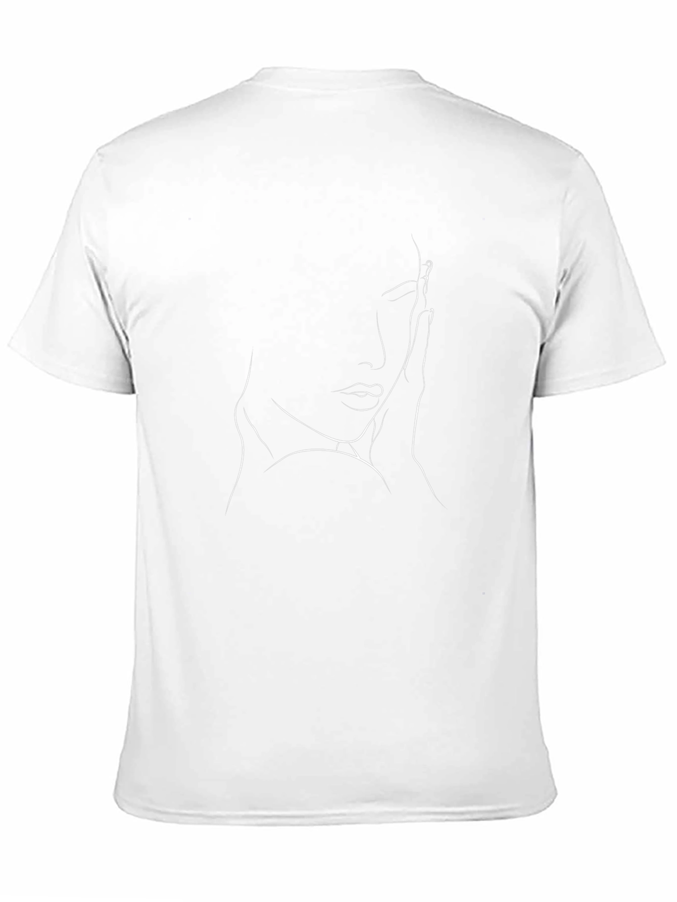 Abstract Line Art Womans Face Black T-Shirt