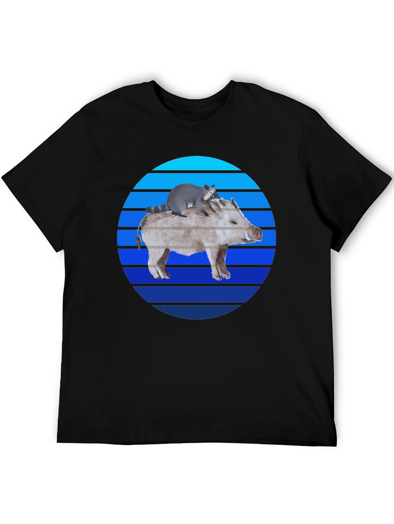 Boar and Raccoon Sunset Tee