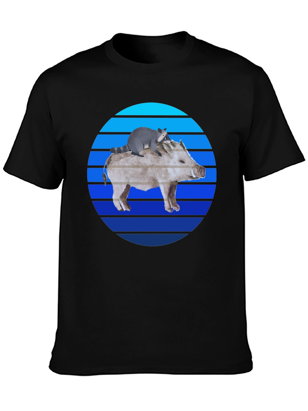 Boar and Raccoon Sunset Tee