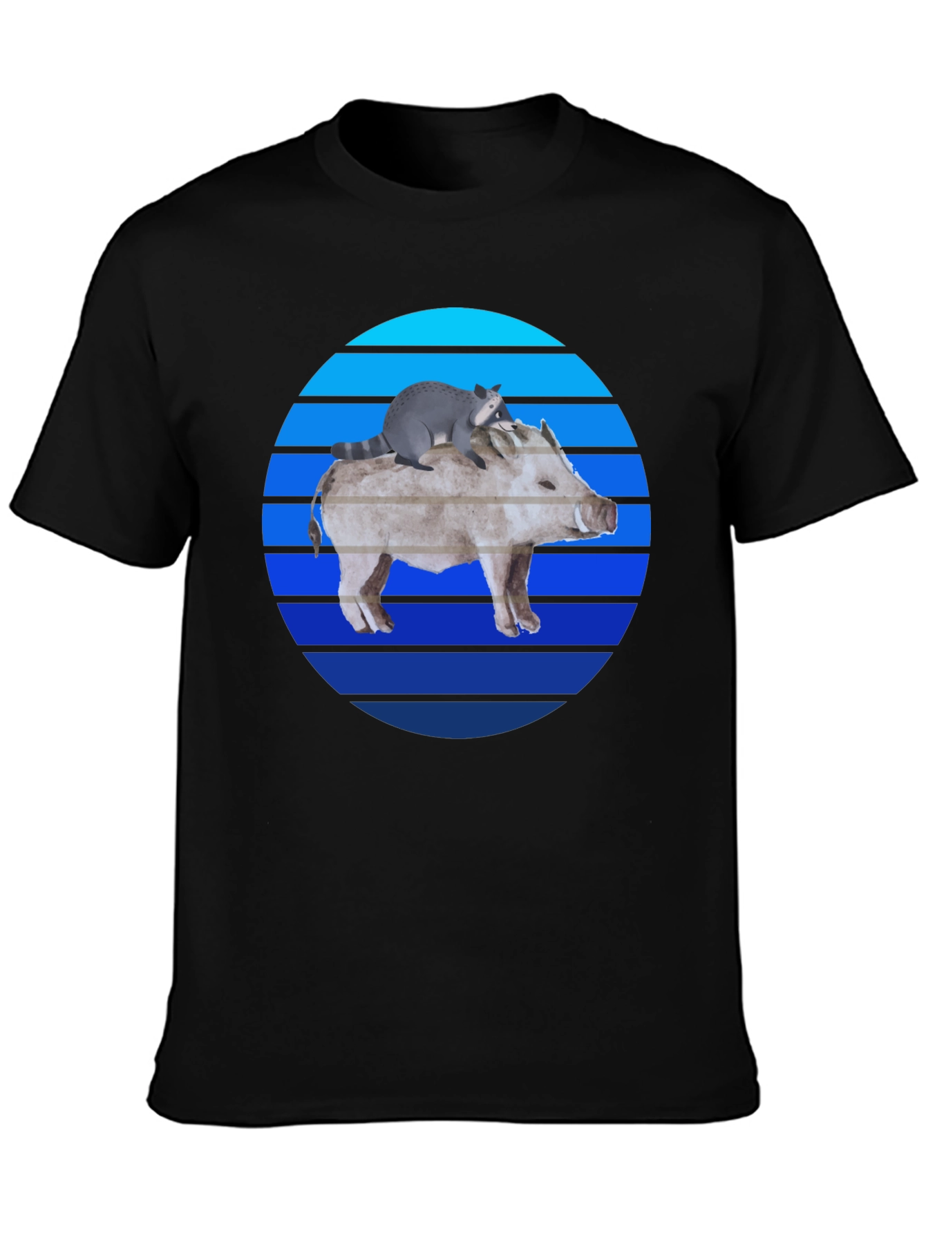 Boar and Raccoon Sunset Tee