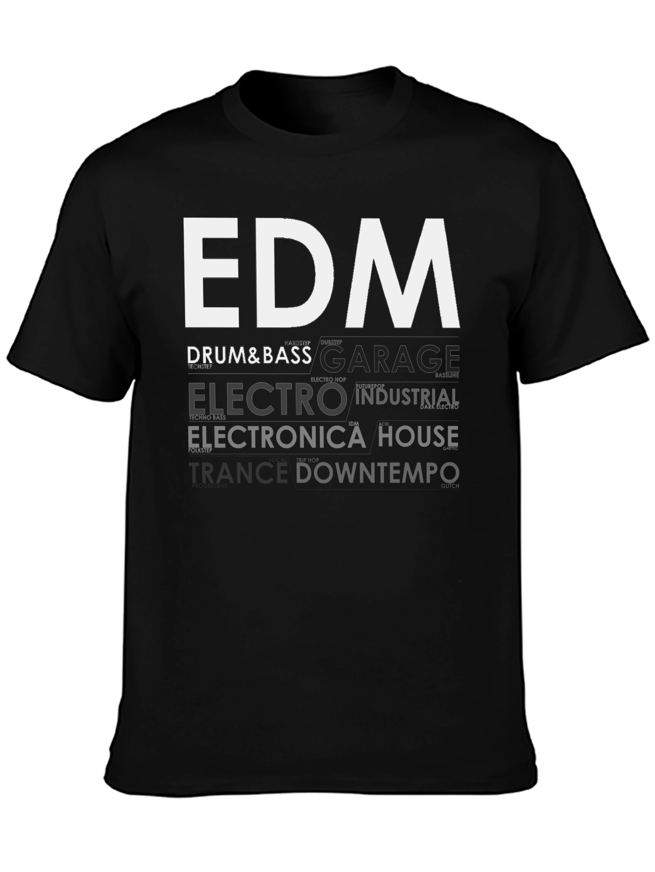 EDM Music Genres Graphic T-Shirt