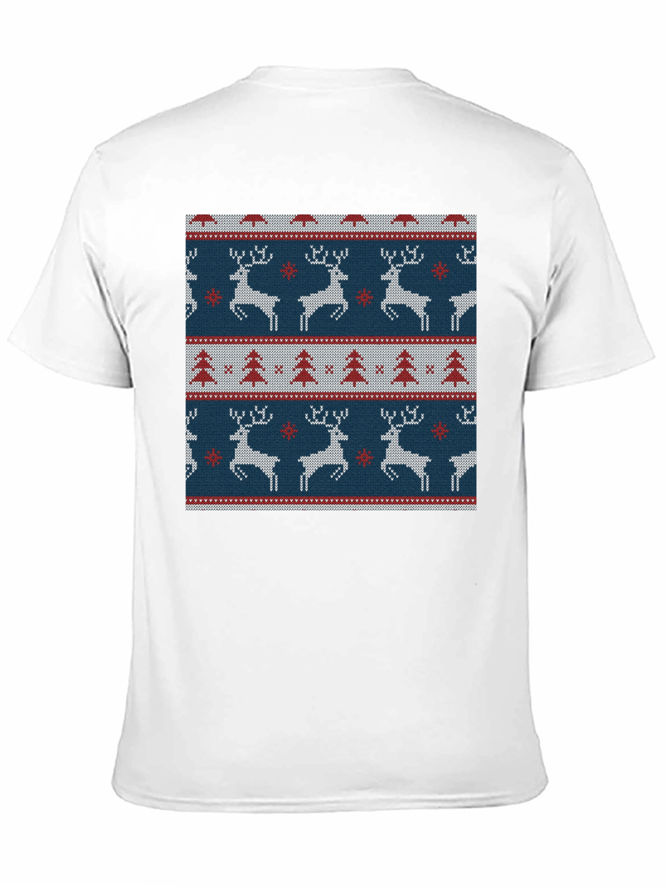 Holiday Deer & Tree Pattern Knit T-Shirt