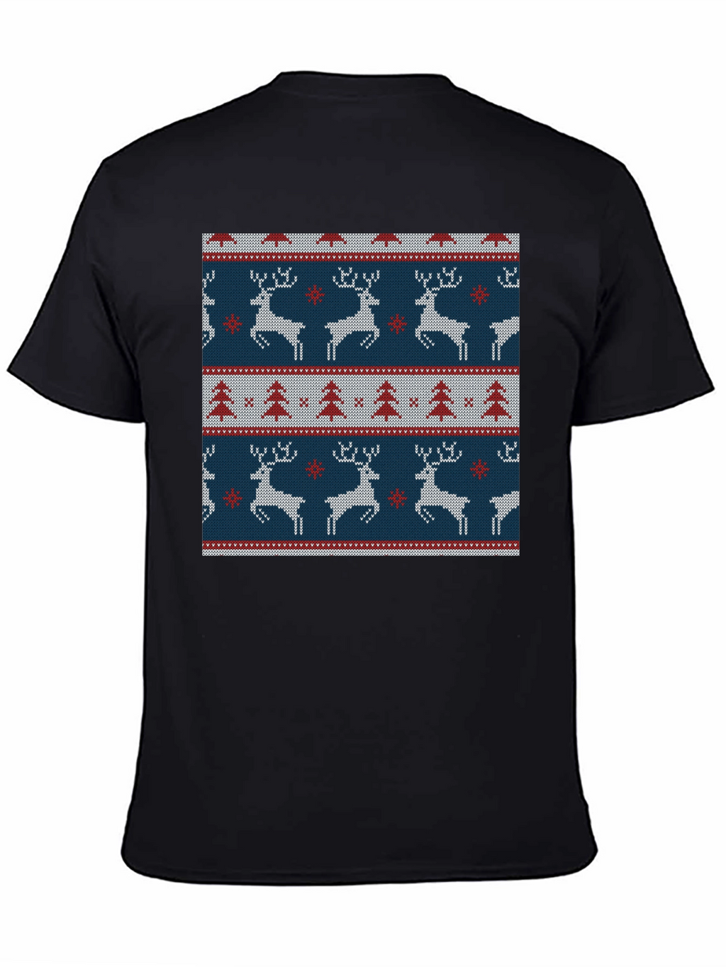 Holiday Deer & Tree Pattern Knit T-Shirt