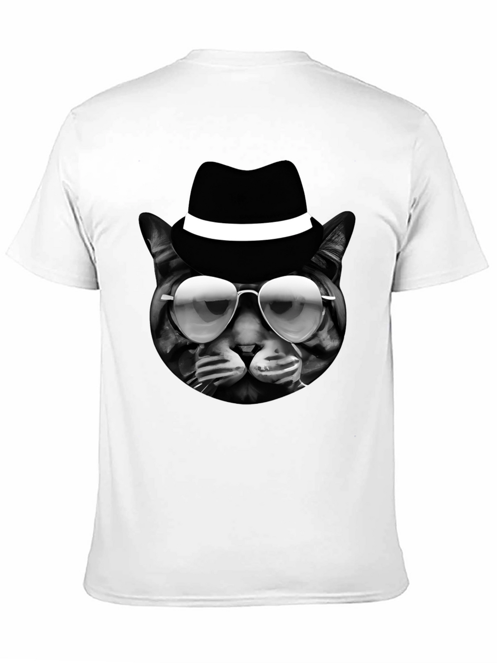 Cool Cat in Hat Graphic T-Shirt