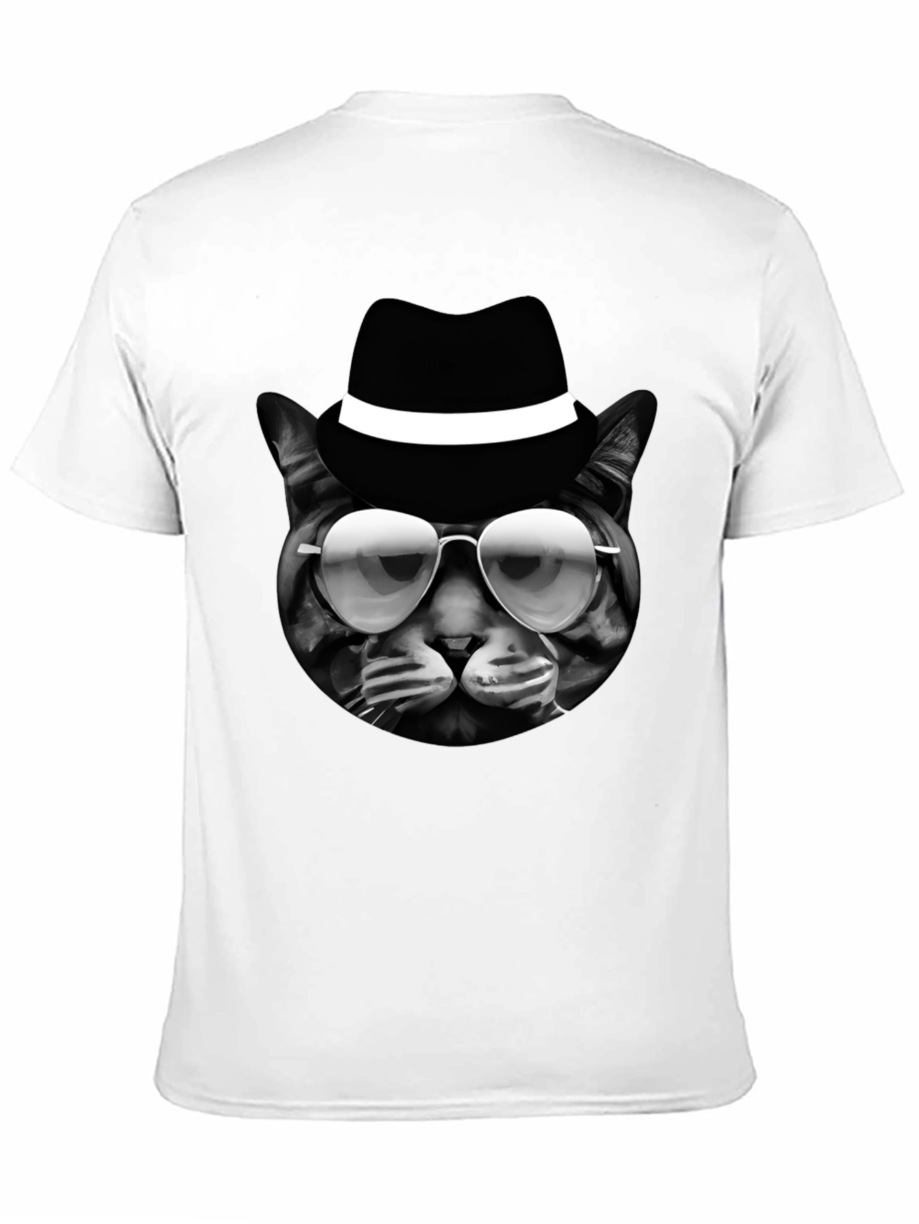 Cool Cat in Hat Graphic T-Shirt