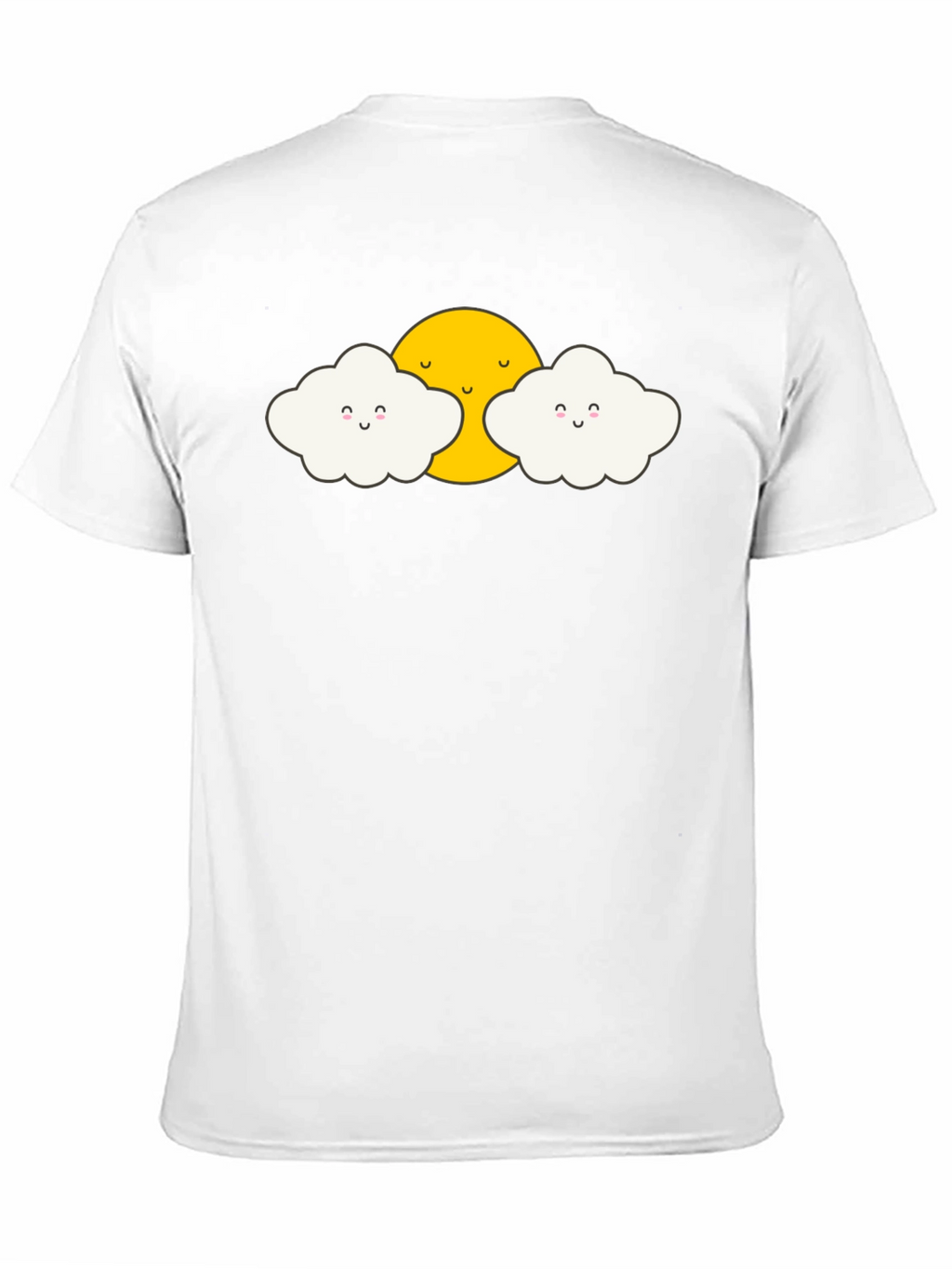 Cute Sun and Clouds Graphic Black T-Shirt