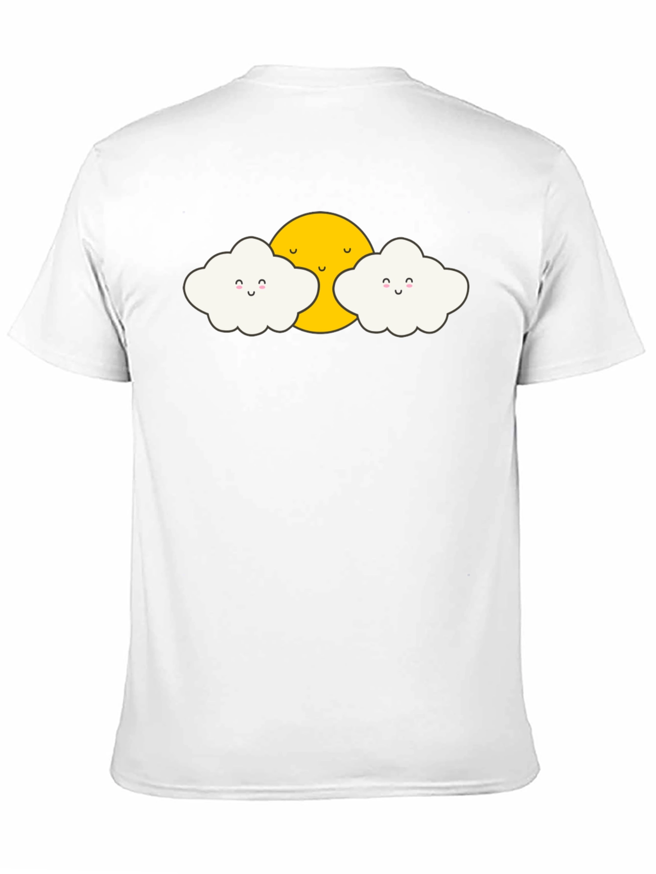 Cute Sun and Clouds Graphic Black T-Shirt
