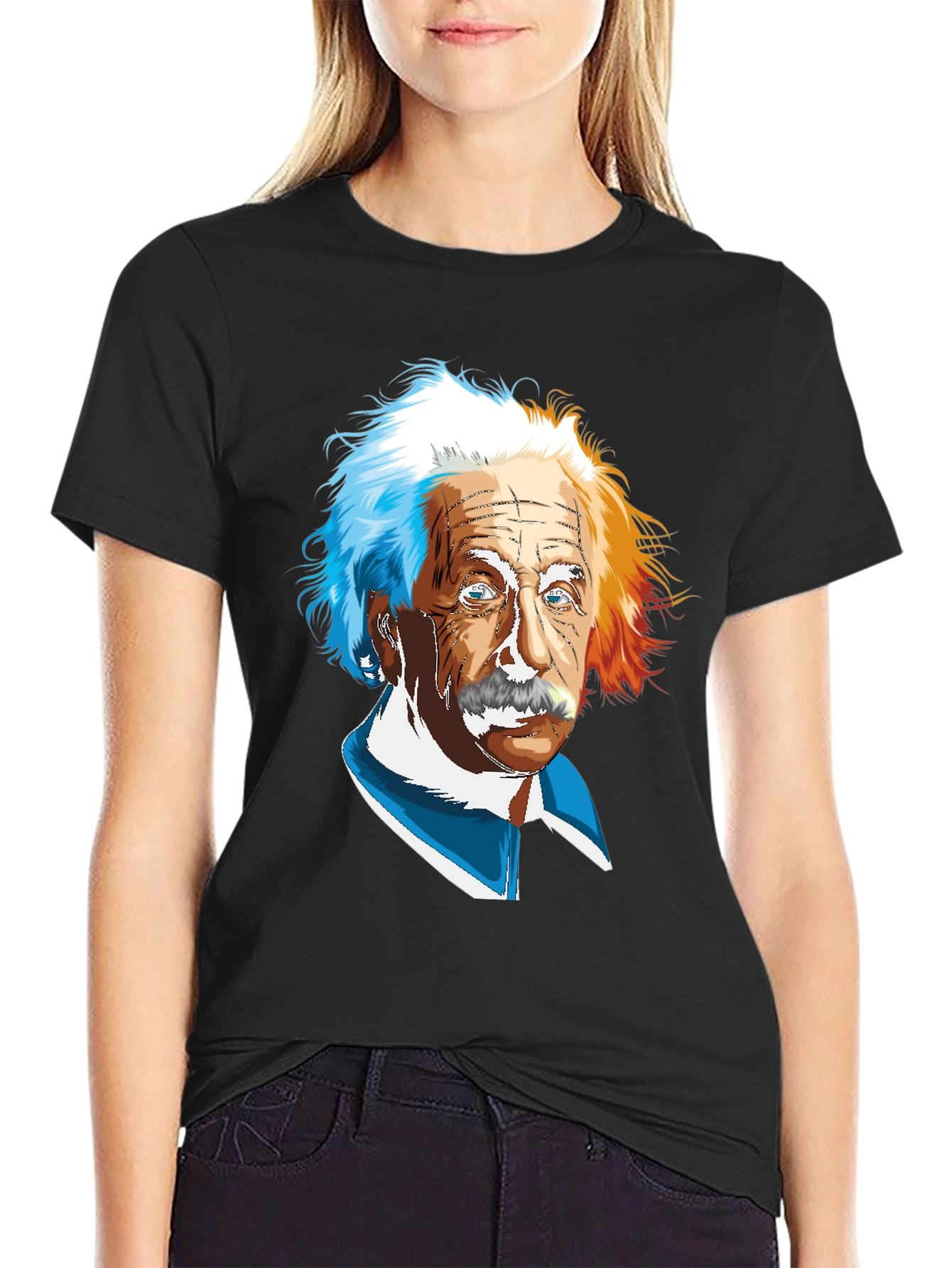 Einstein Graphic Print Black T-Shirt