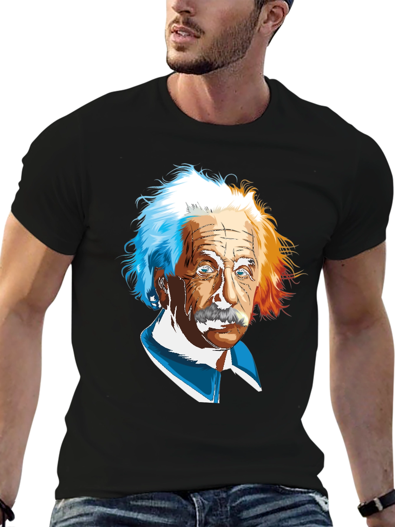 Einstein Graphic Print Black T-Shirt