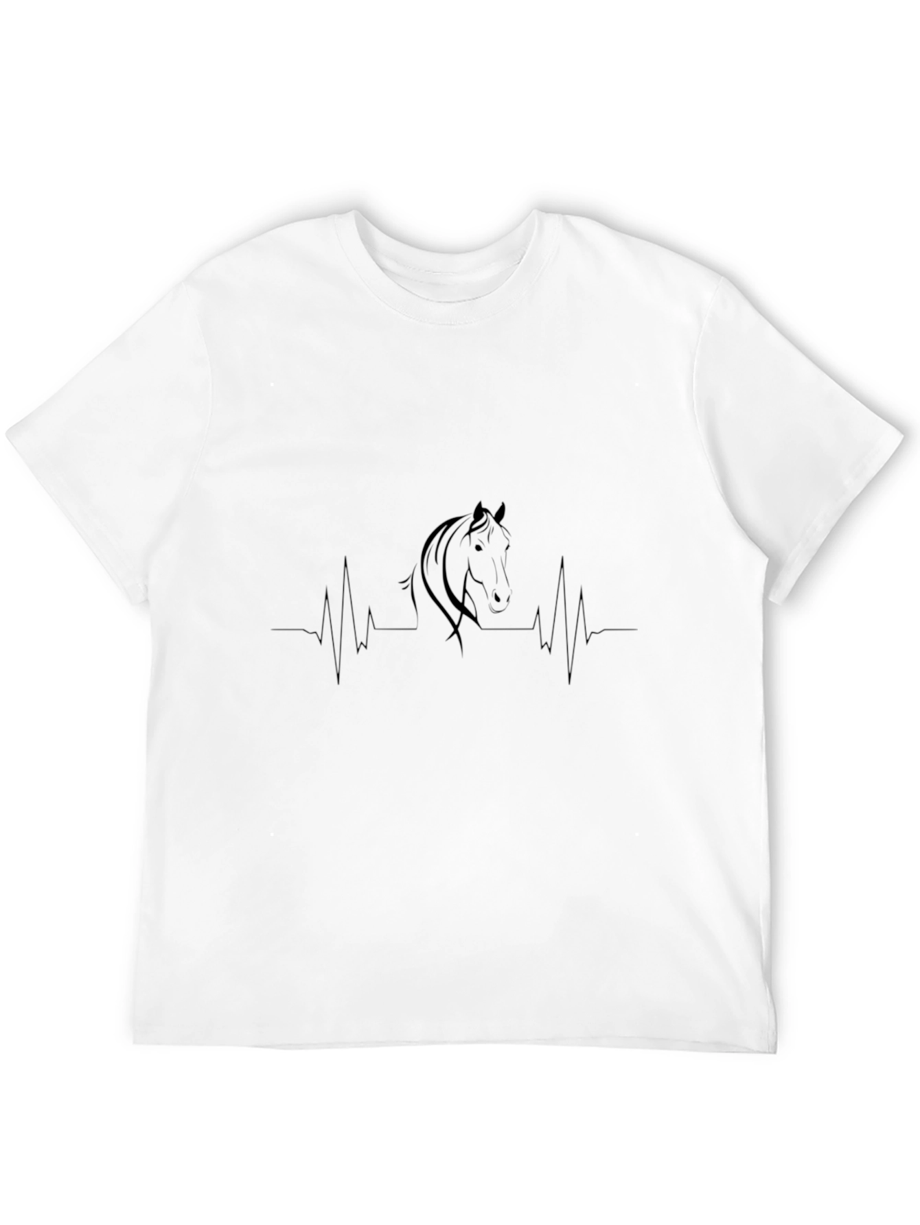 Horse Heartbeat T-Shirt - Black