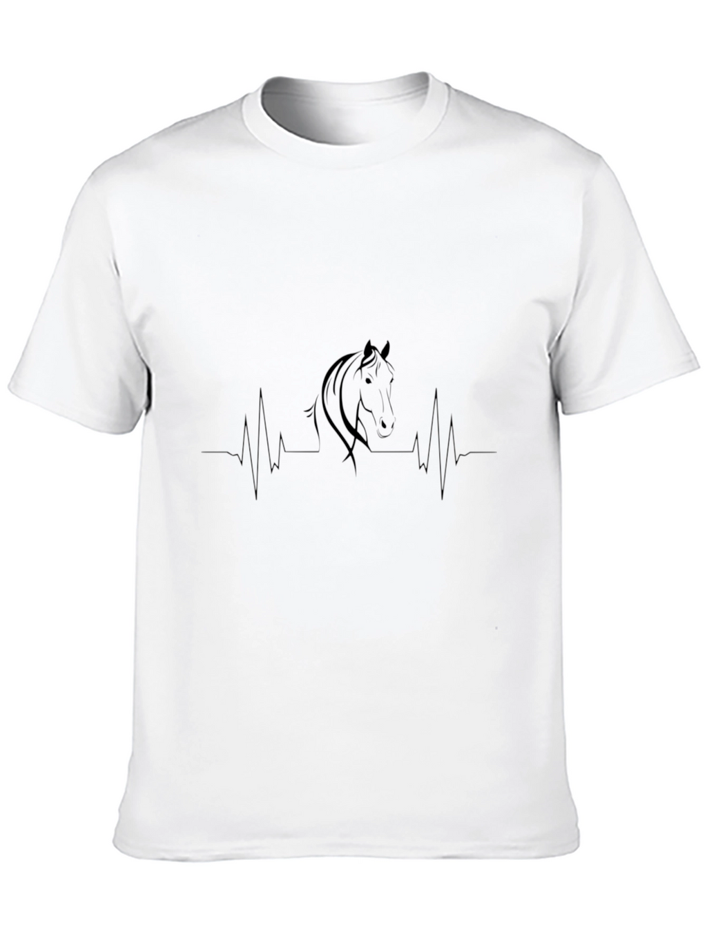 Horse Heartbeat T-Shirt - Black