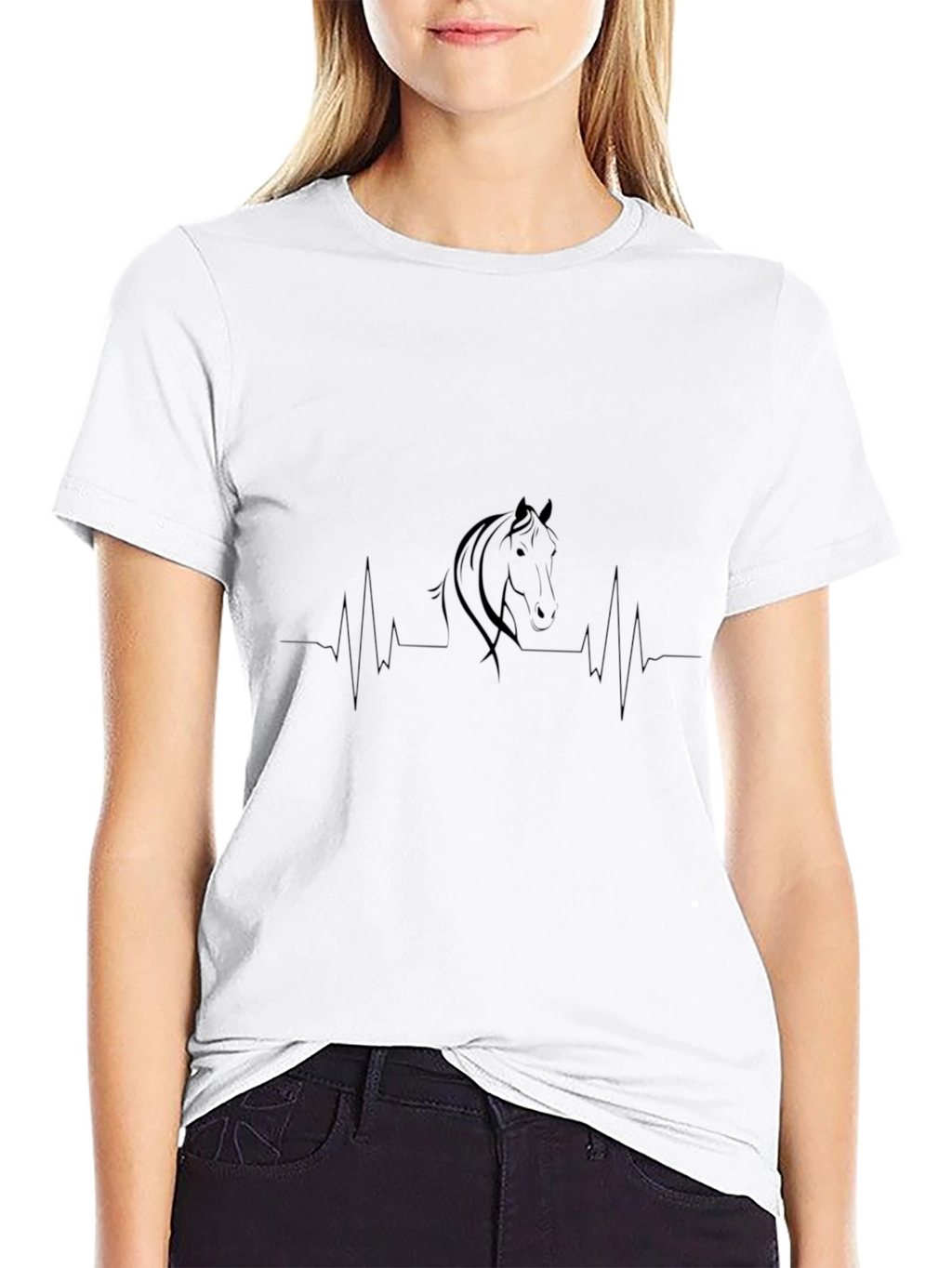 Horse Heartbeat T-Shirt - Black