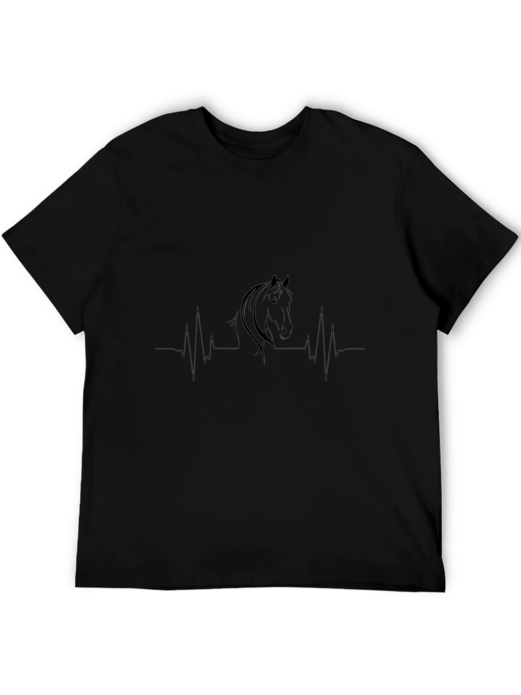 Horse Heartbeat T-Shirt - Black