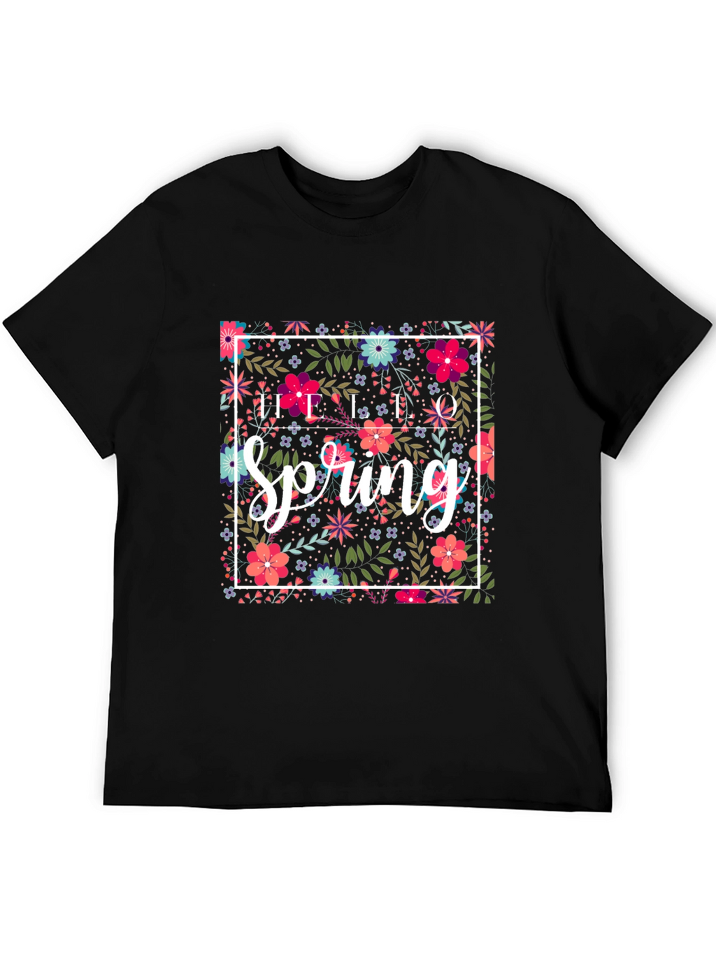 Floral Spring Graphic Tee - Black