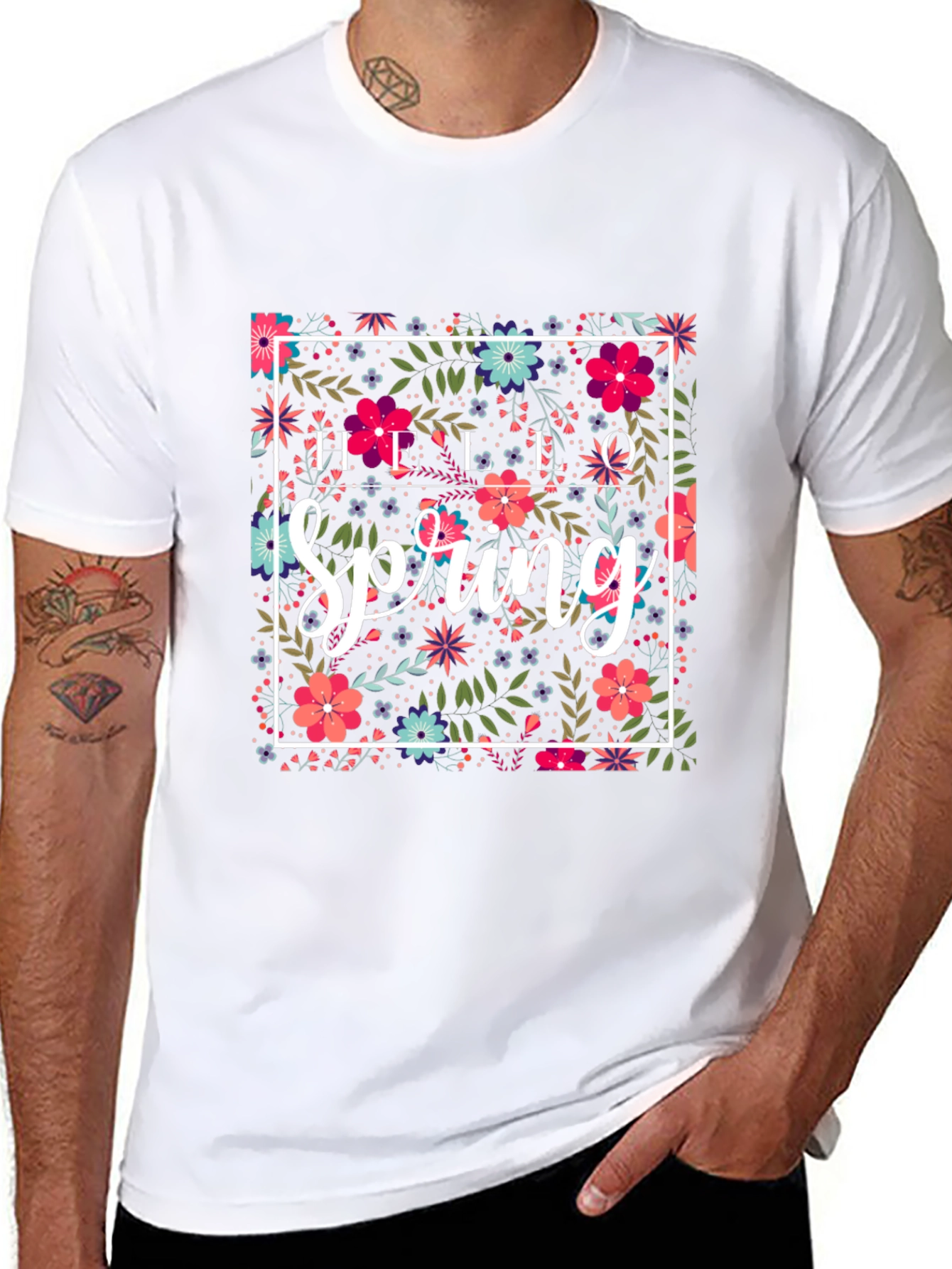 Floral Spring Graphic Tee - Black