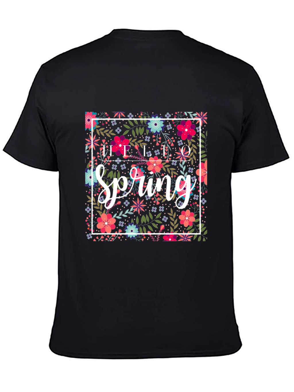 Floral Spring Graphic Tee - Black