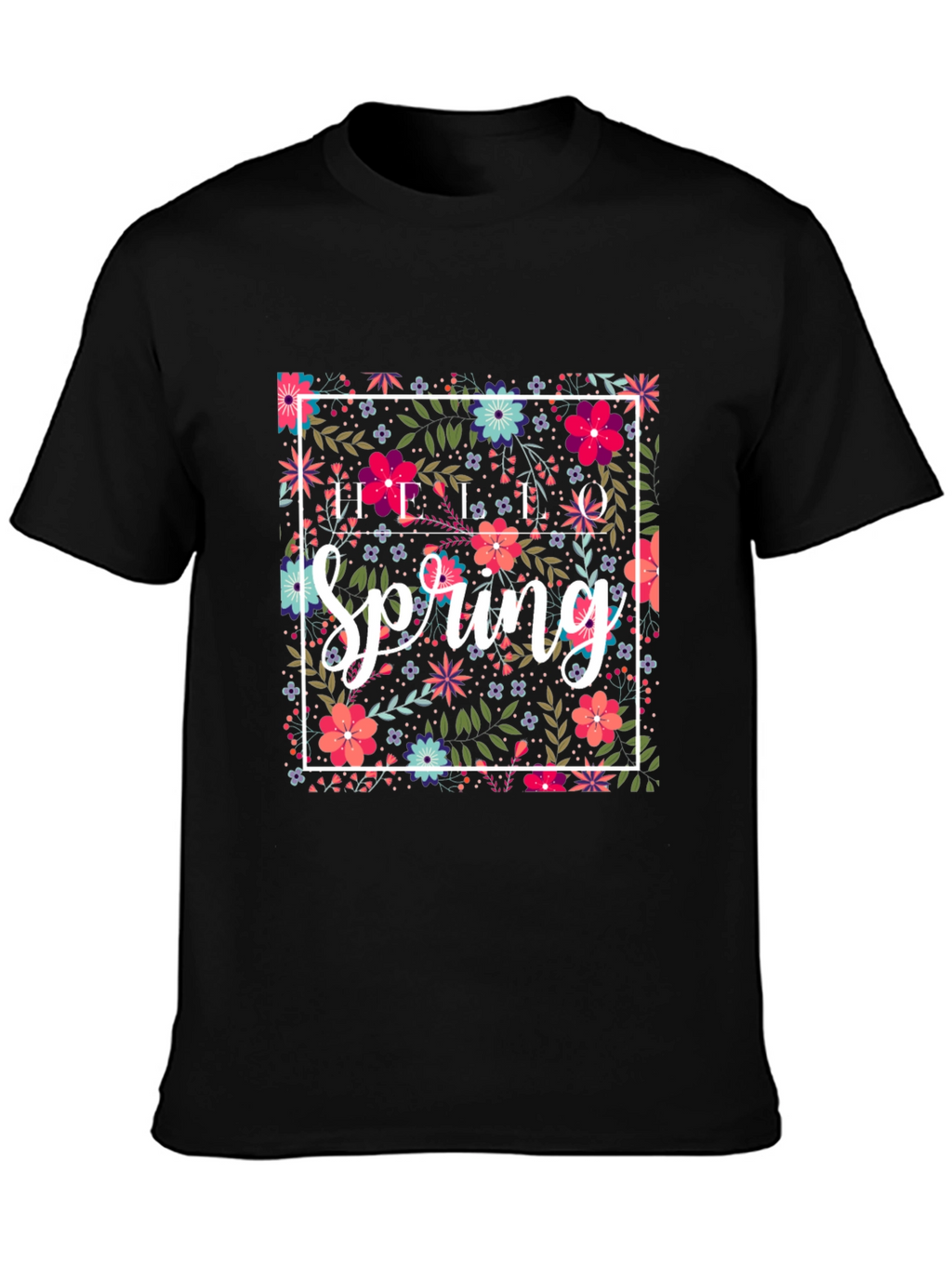 Floral Spring Graphic Tee - Black