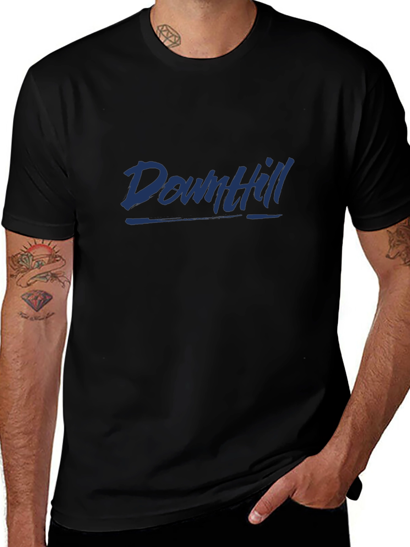 Downhill Graphic Tee - Black Casual Comfort
