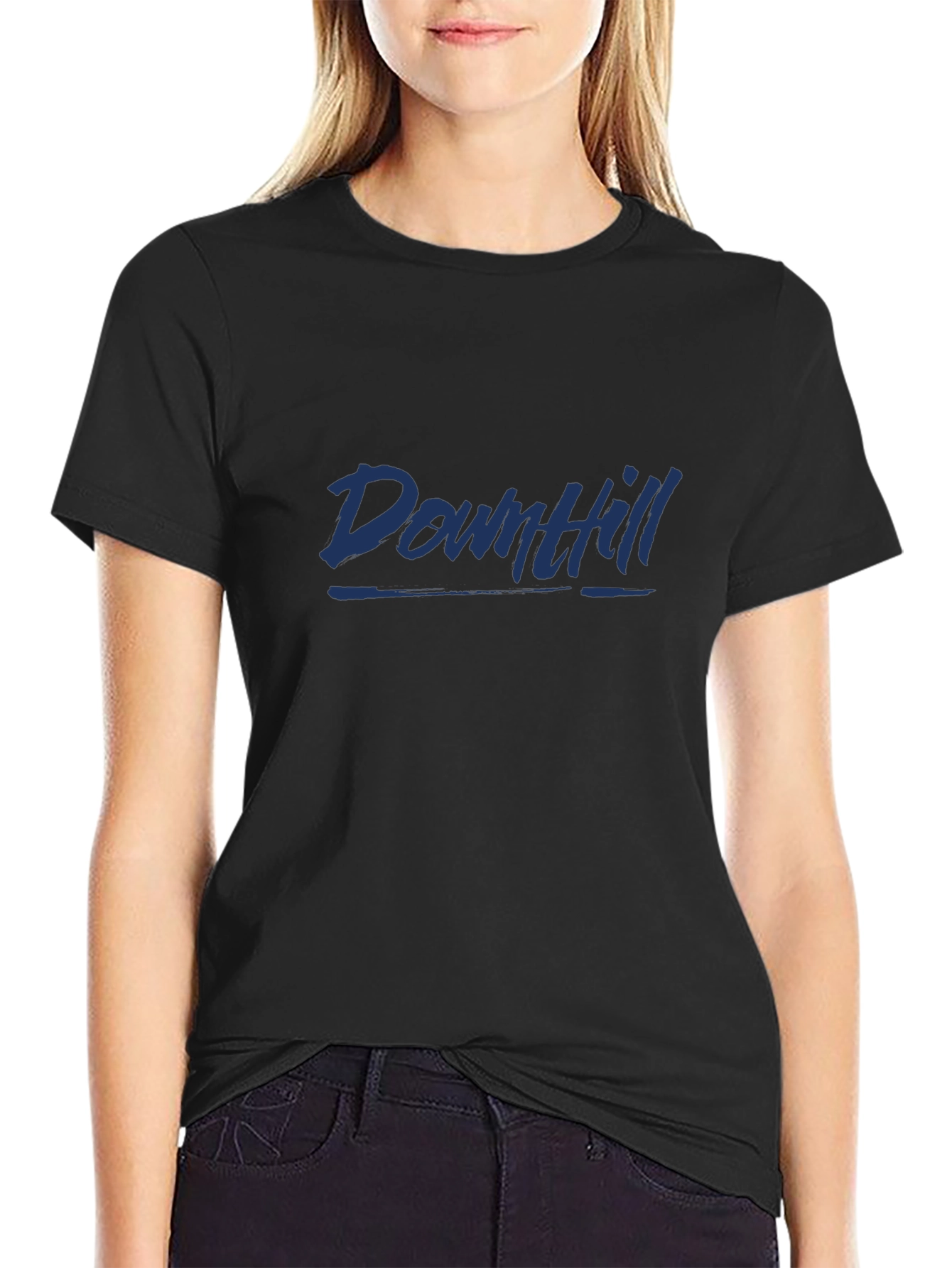 Downhill Graphic Tee - Black Casual Comfort