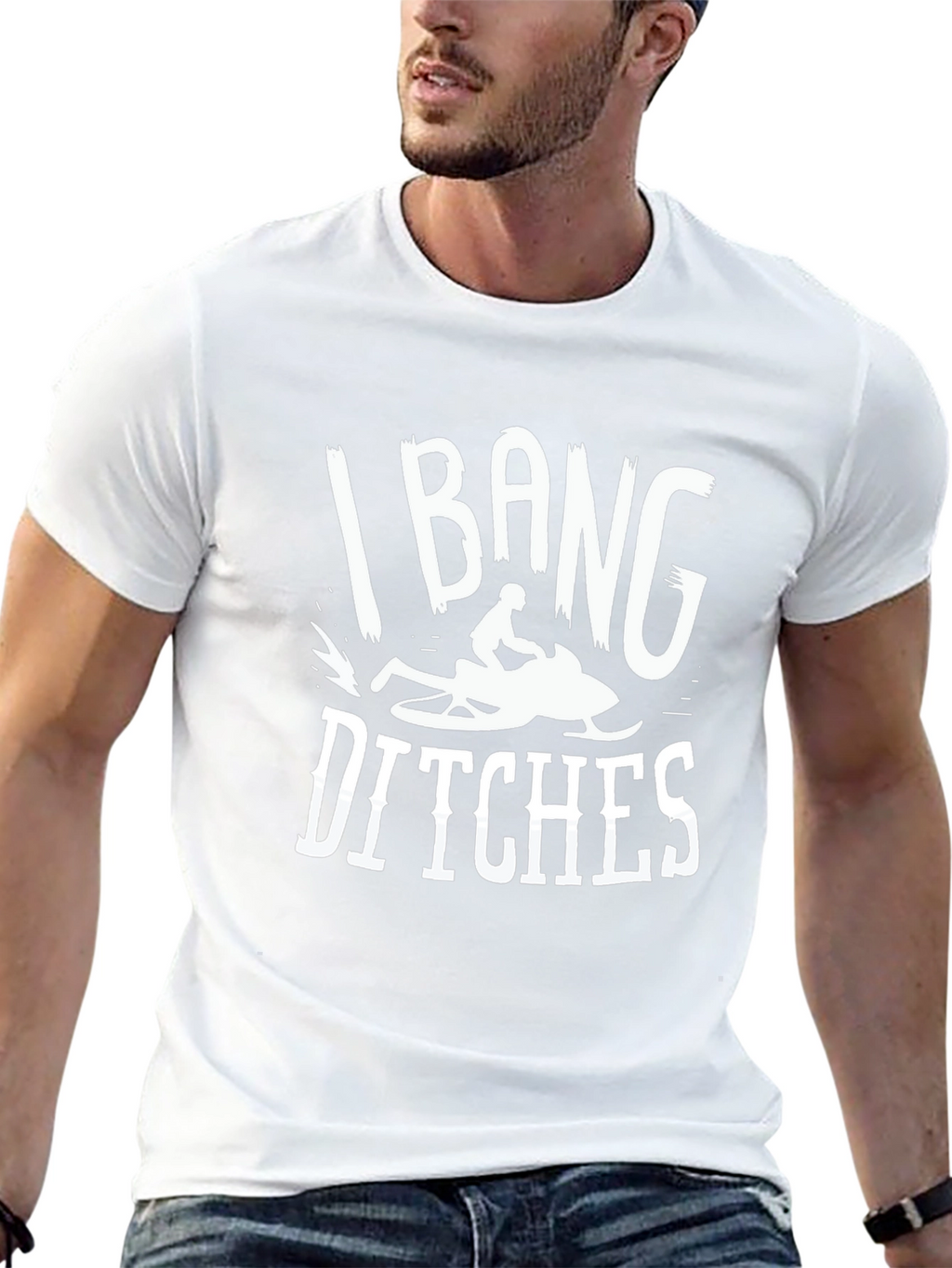 I Bang Ditches Snowmobiling Graphic Tee
