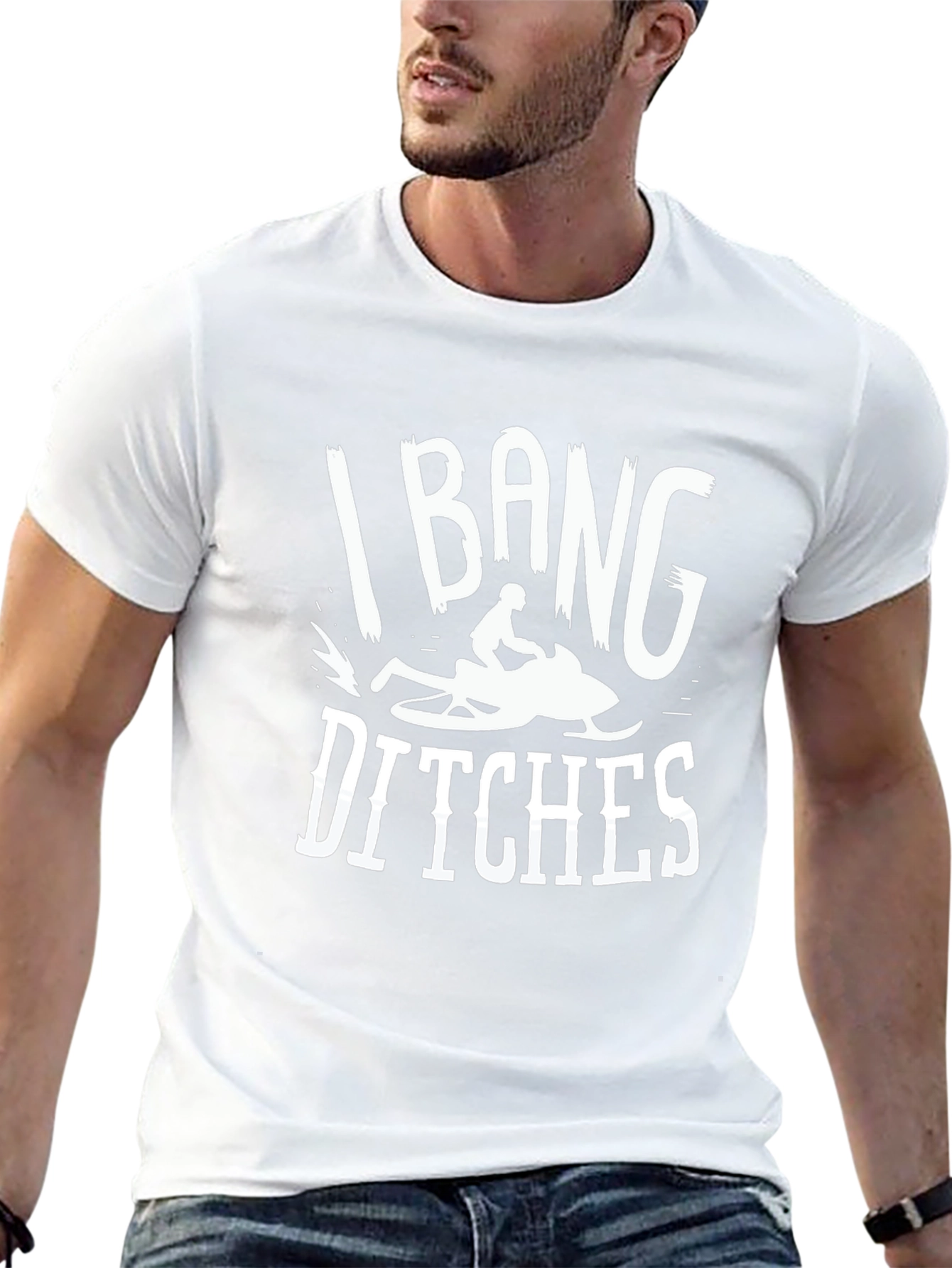 I Bang Ditches Snowmobiling Graphic Tee