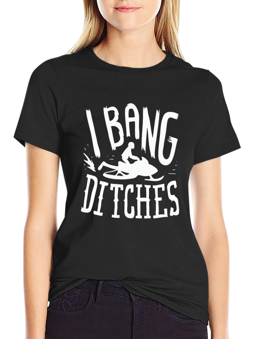 I Bang Ditches Snowmobiling Graphic Tee