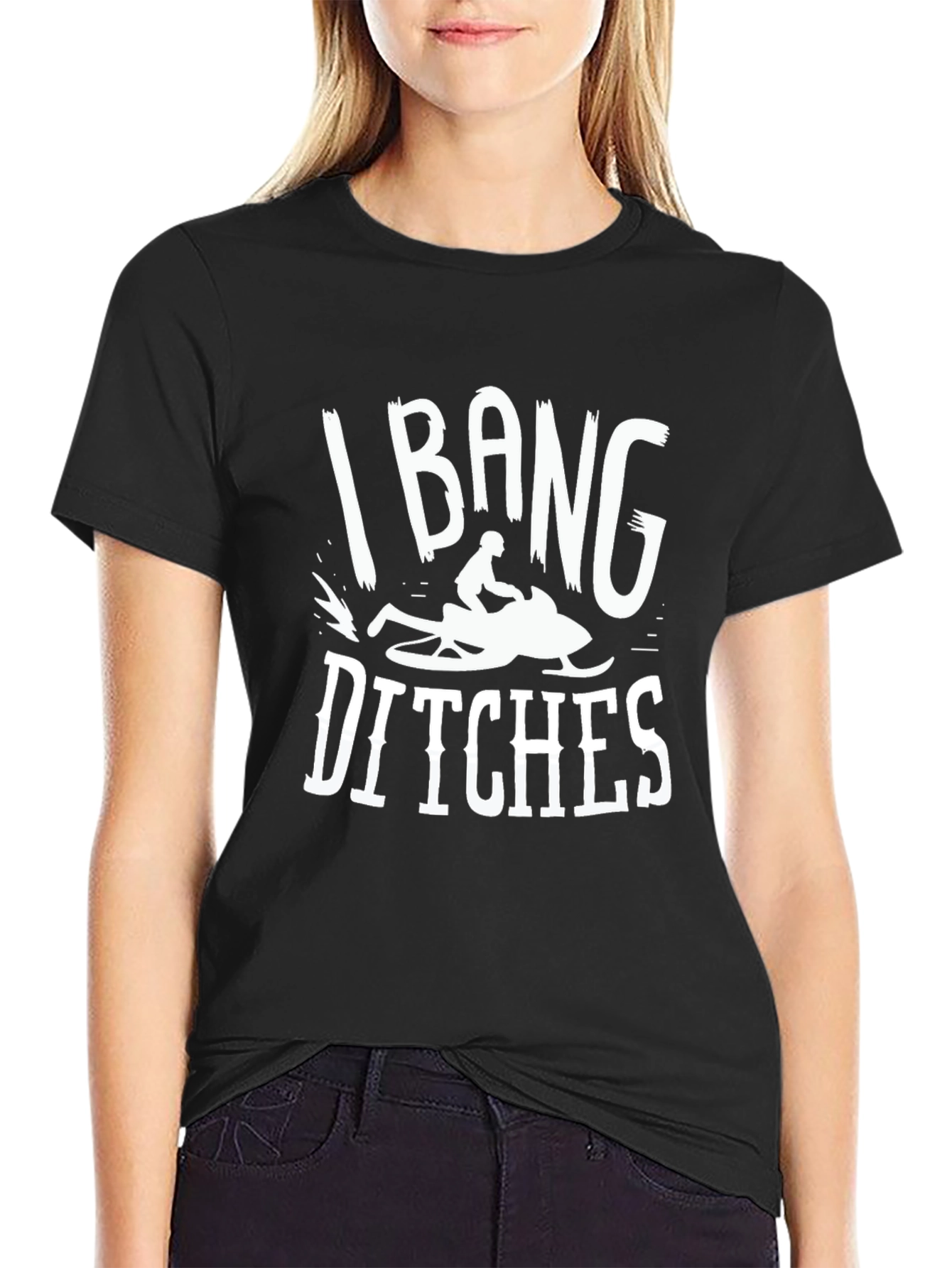 I Bang Ditches Snowmobiling Graphic Tee
