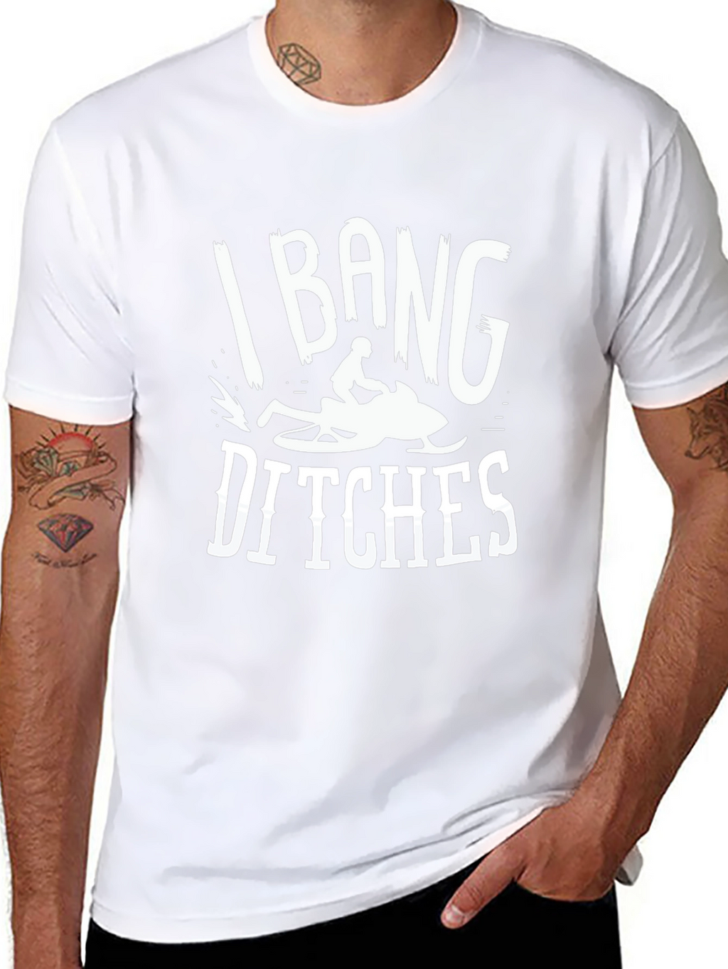 I Bang Ditches Snowmobiling Graphic Tee