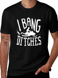 I Bang Ditches Snowmobiling Graphic Tee