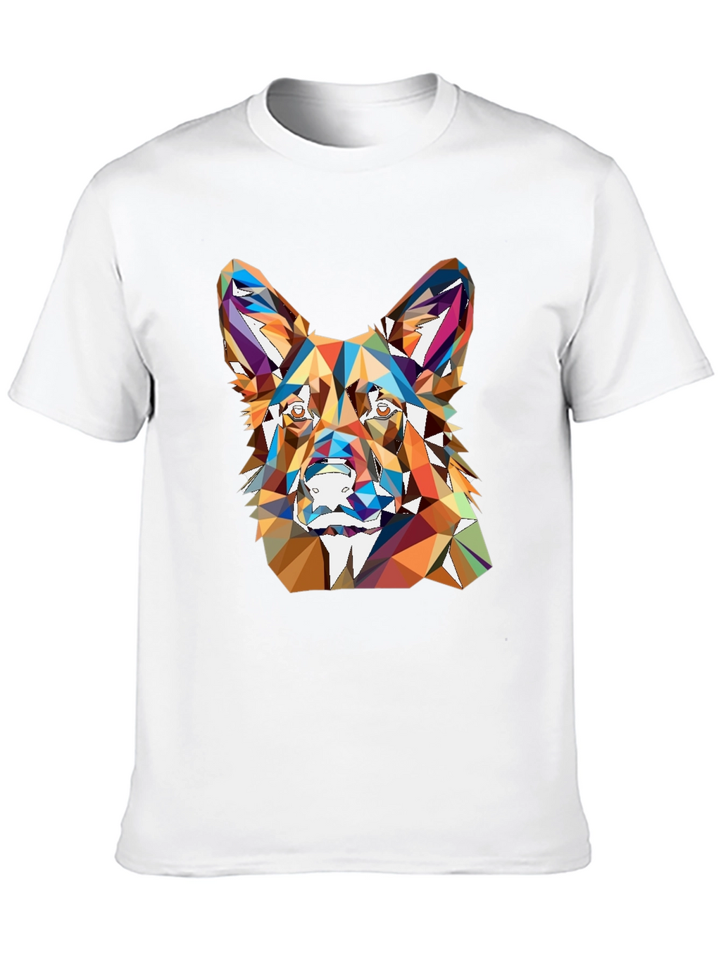 Geometric Dog Head Graphic T-Shirt
