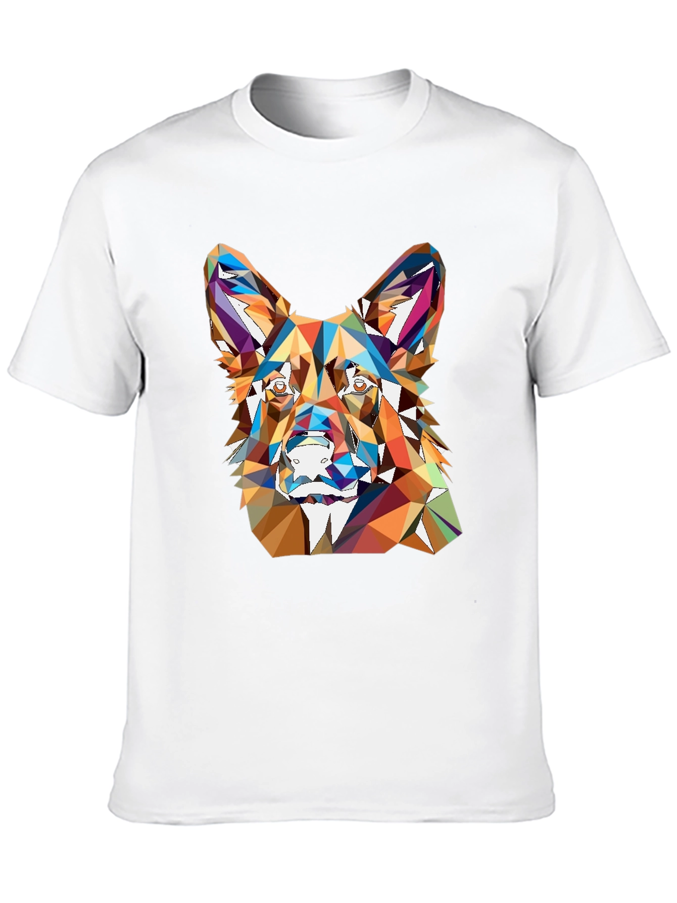 Geometric Dog Head Graphic T-Shirt