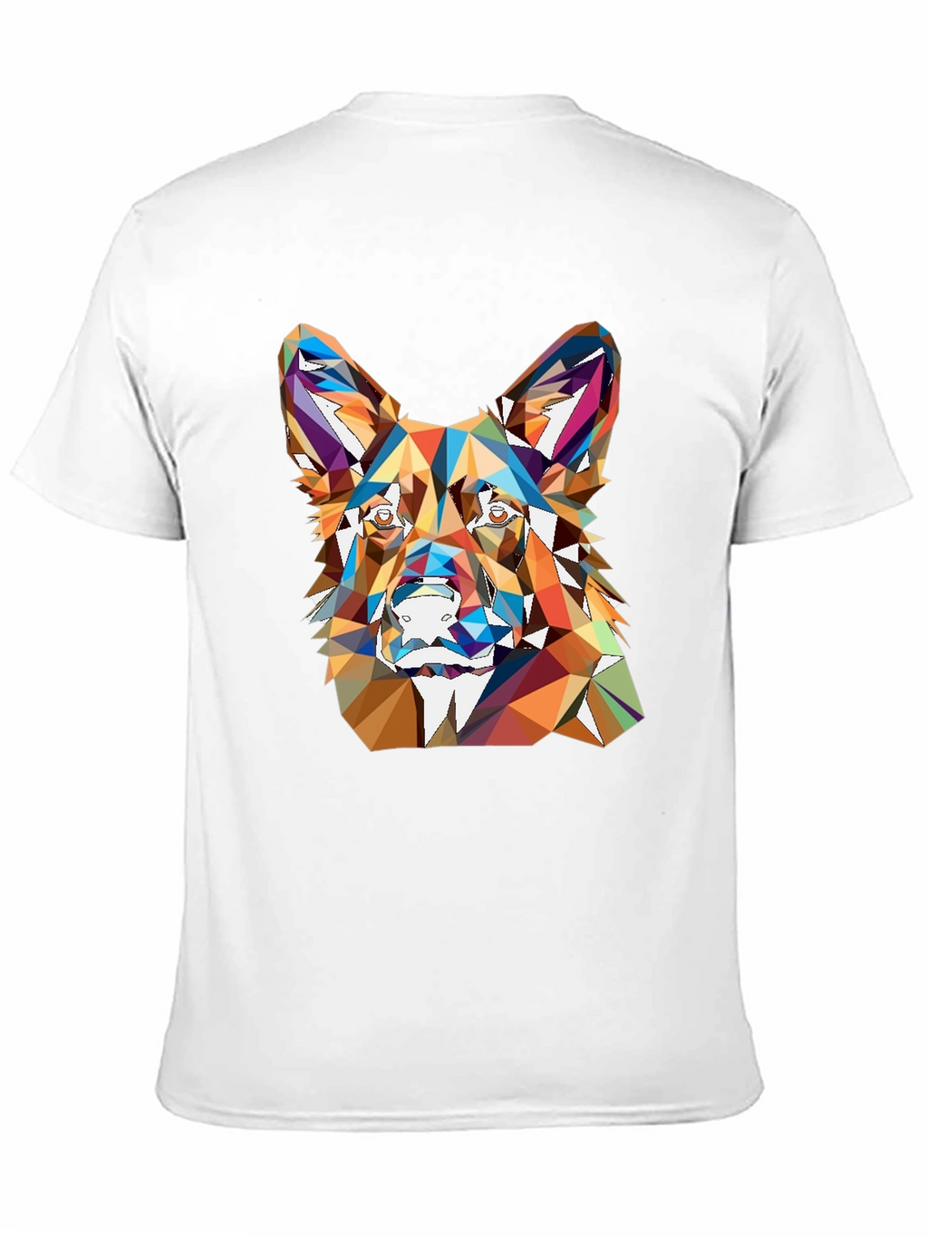 Geometric Dog Head Graphic T-Shirt