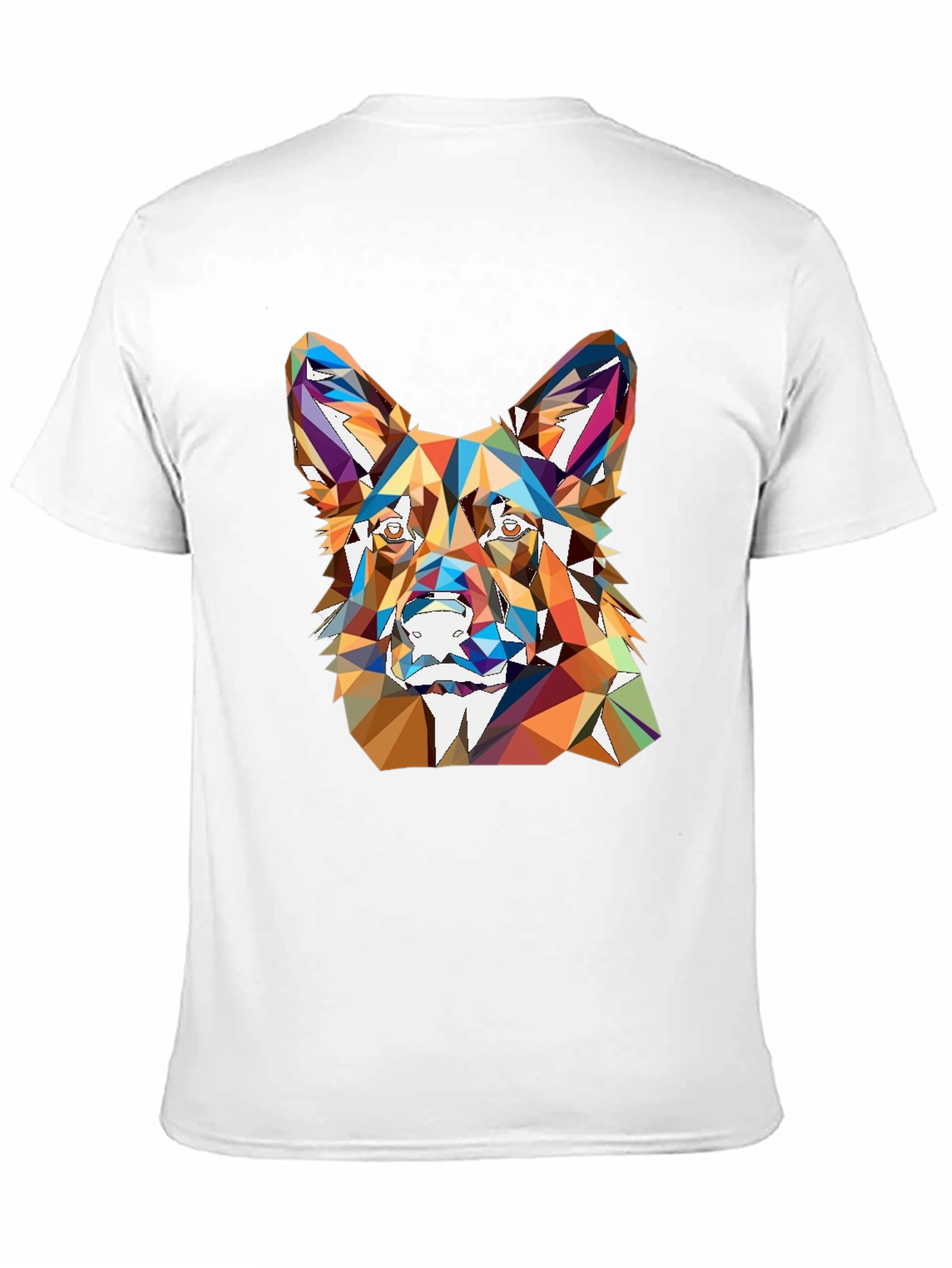 Geometric Dog Head Graphic T-Shirt