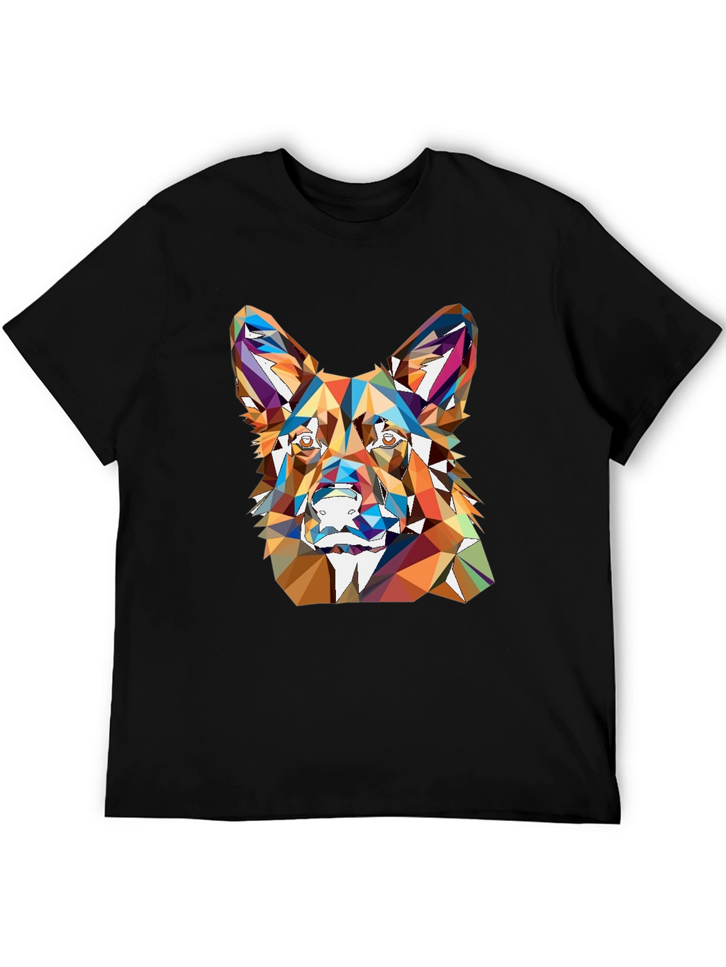 Geometric Dog Head Graphic T-Shirt