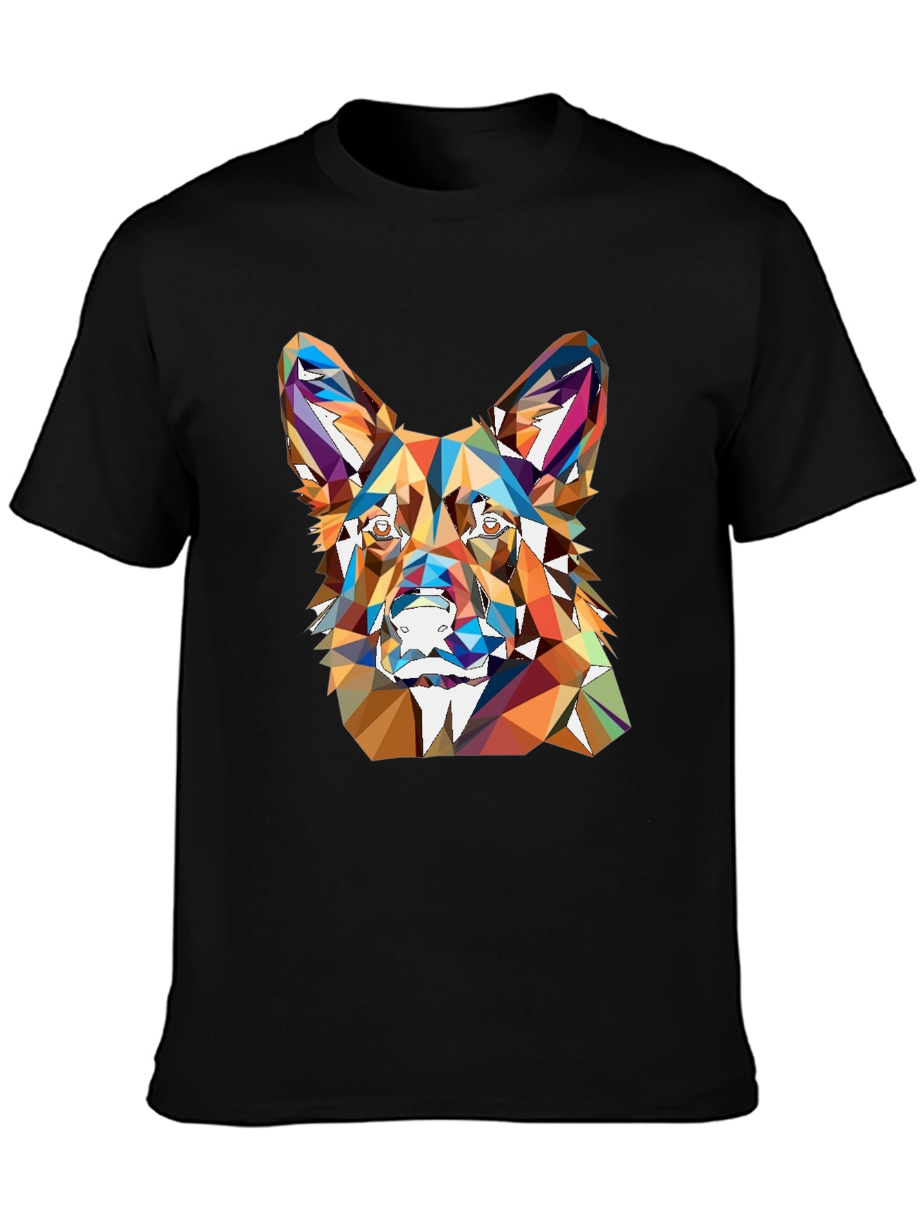 Geometric Dog Head Graphic T-Shirt