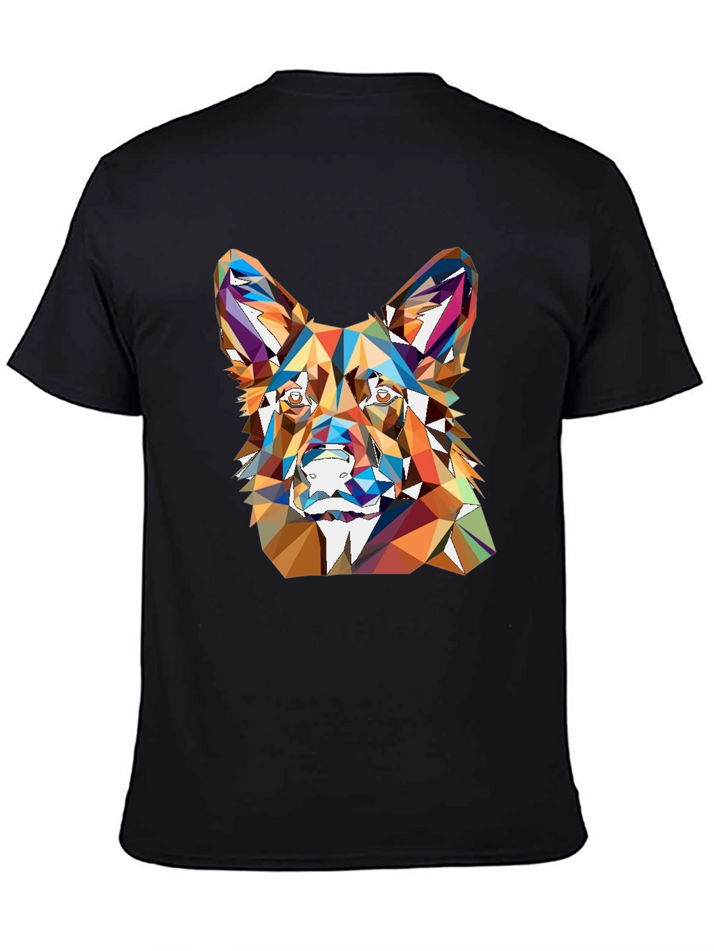 Geometric Dog Head Graphic T-Shirt