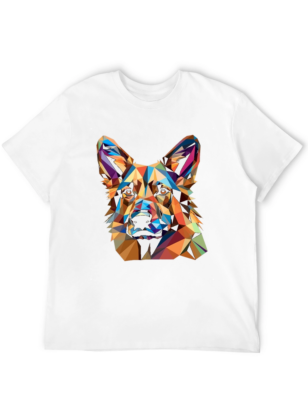 Geometric Dog Head Graphic T-Shirt