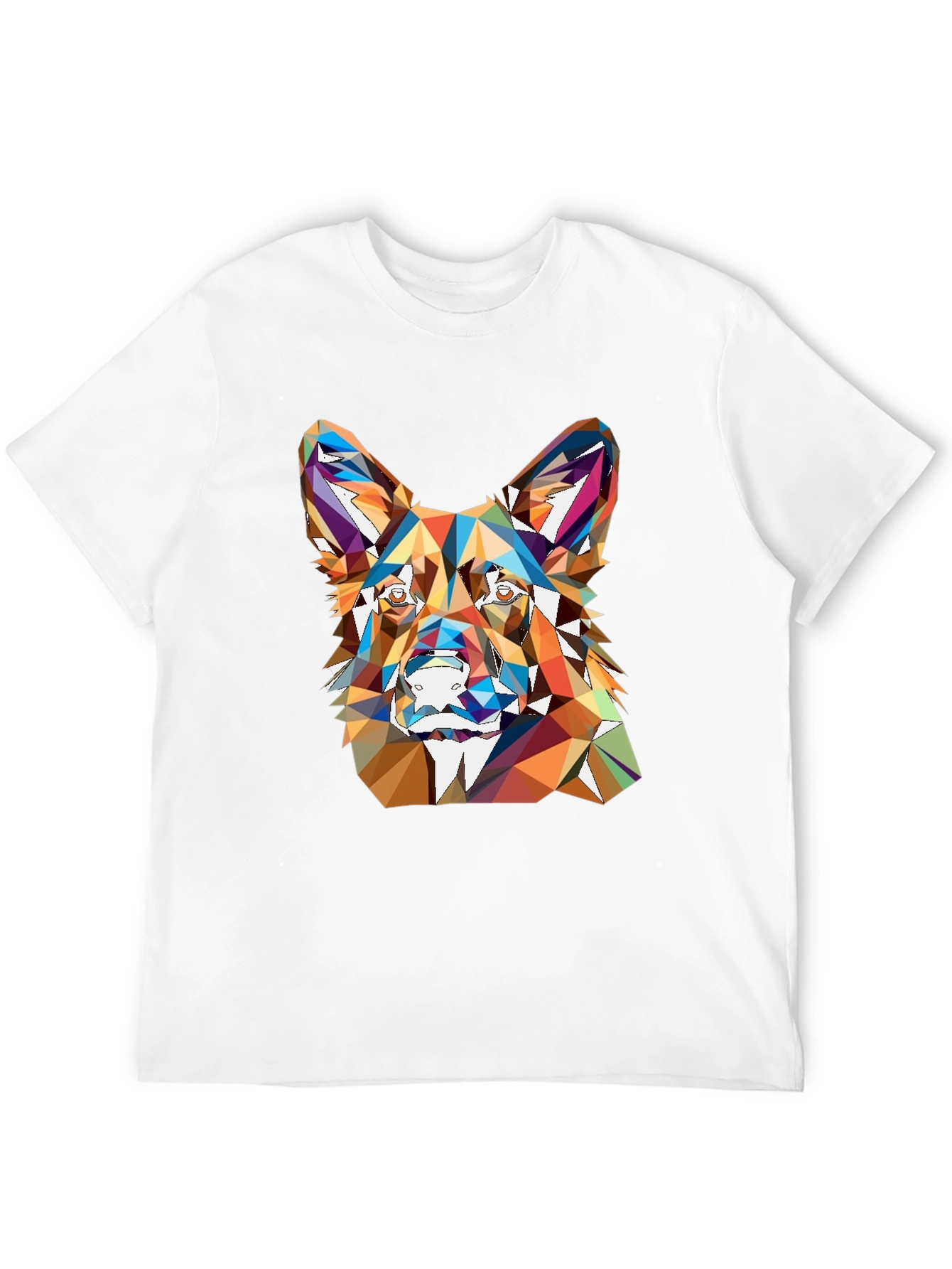 Geometric Dog Head Graphic T-Shirt