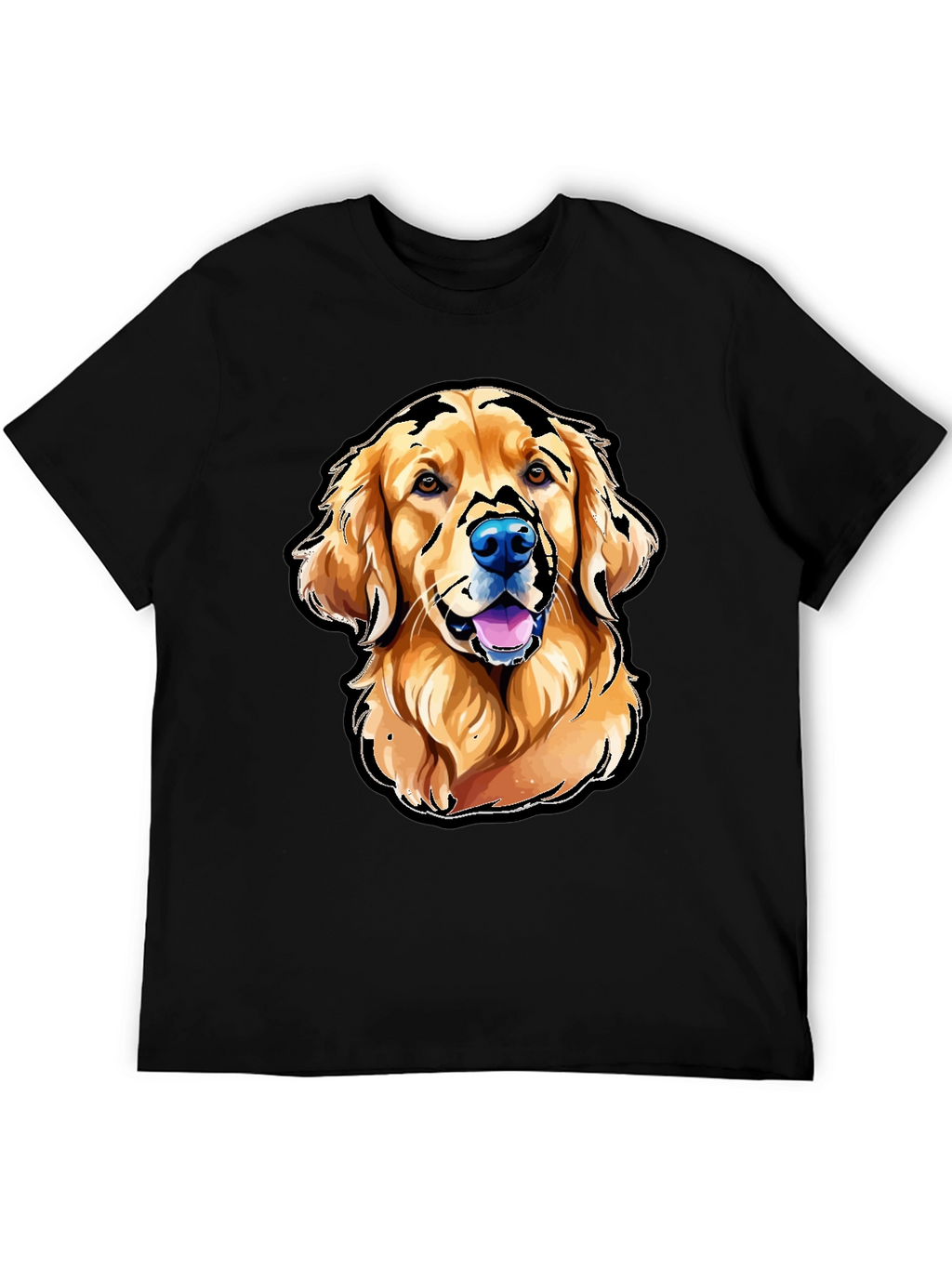 Golden Retriever Graphic T-Shirt - Black
